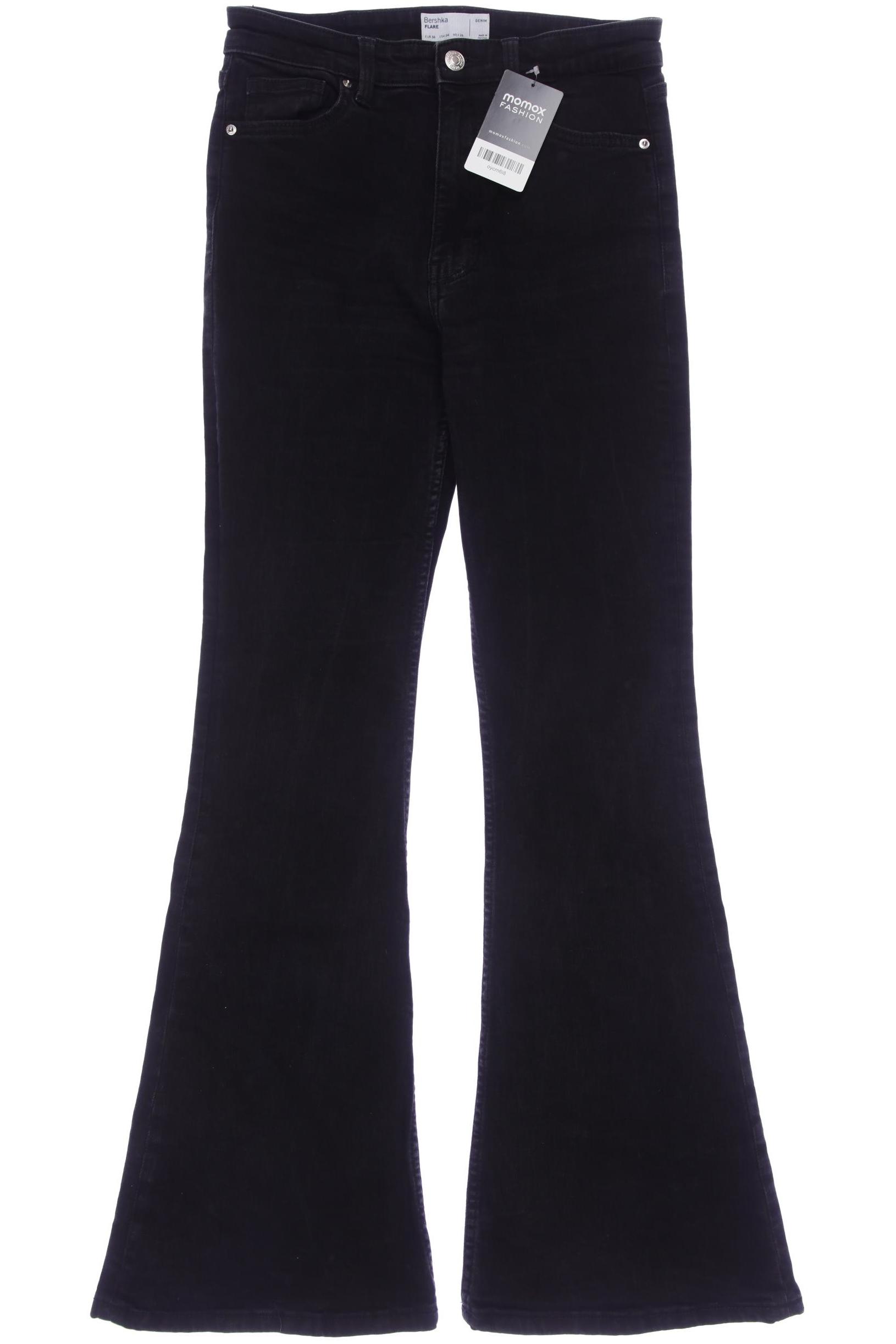 

bershka Damen Jeans, schwarz, Gr. 36