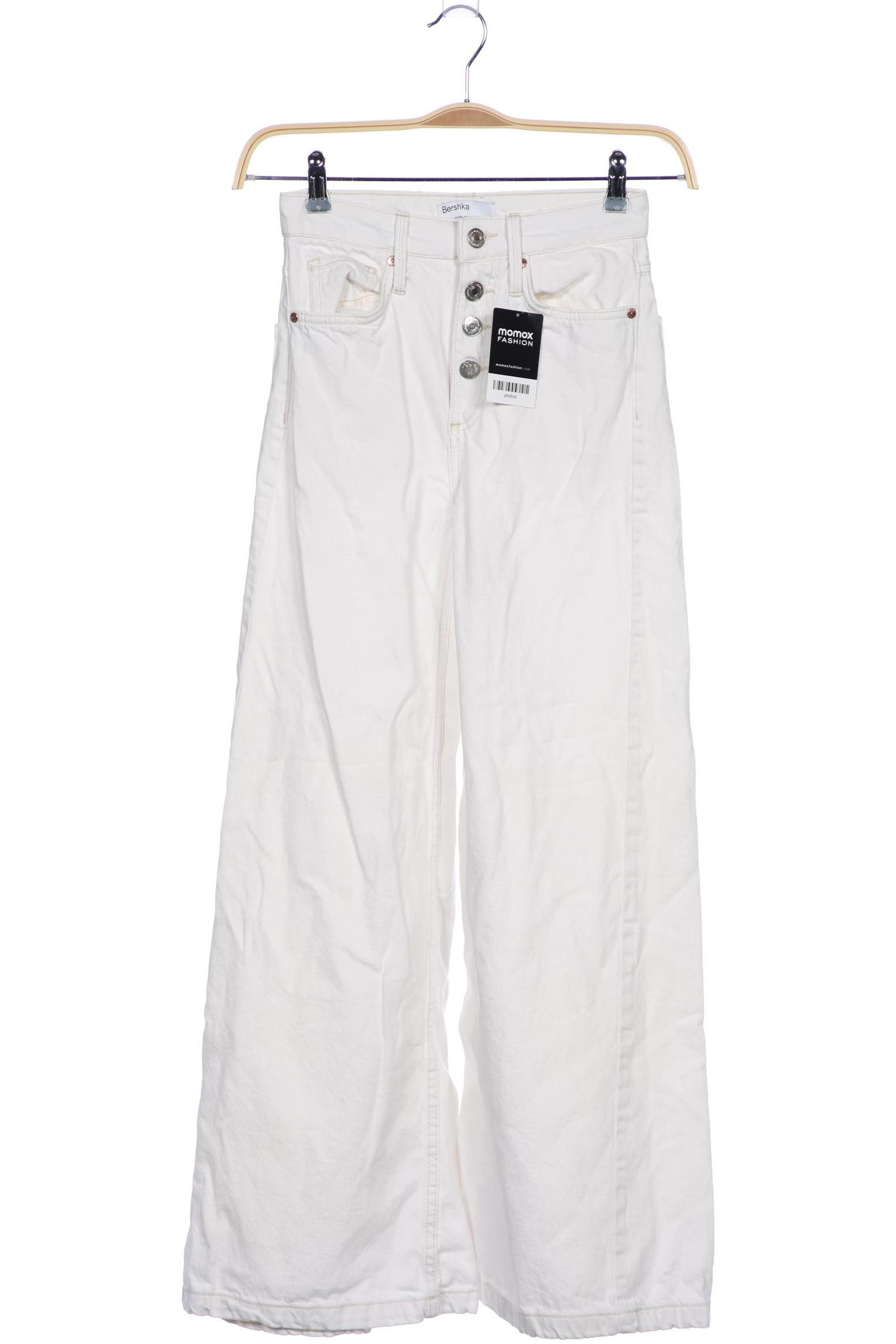 

bershka Damen Jeans, weiß, Gr. 32