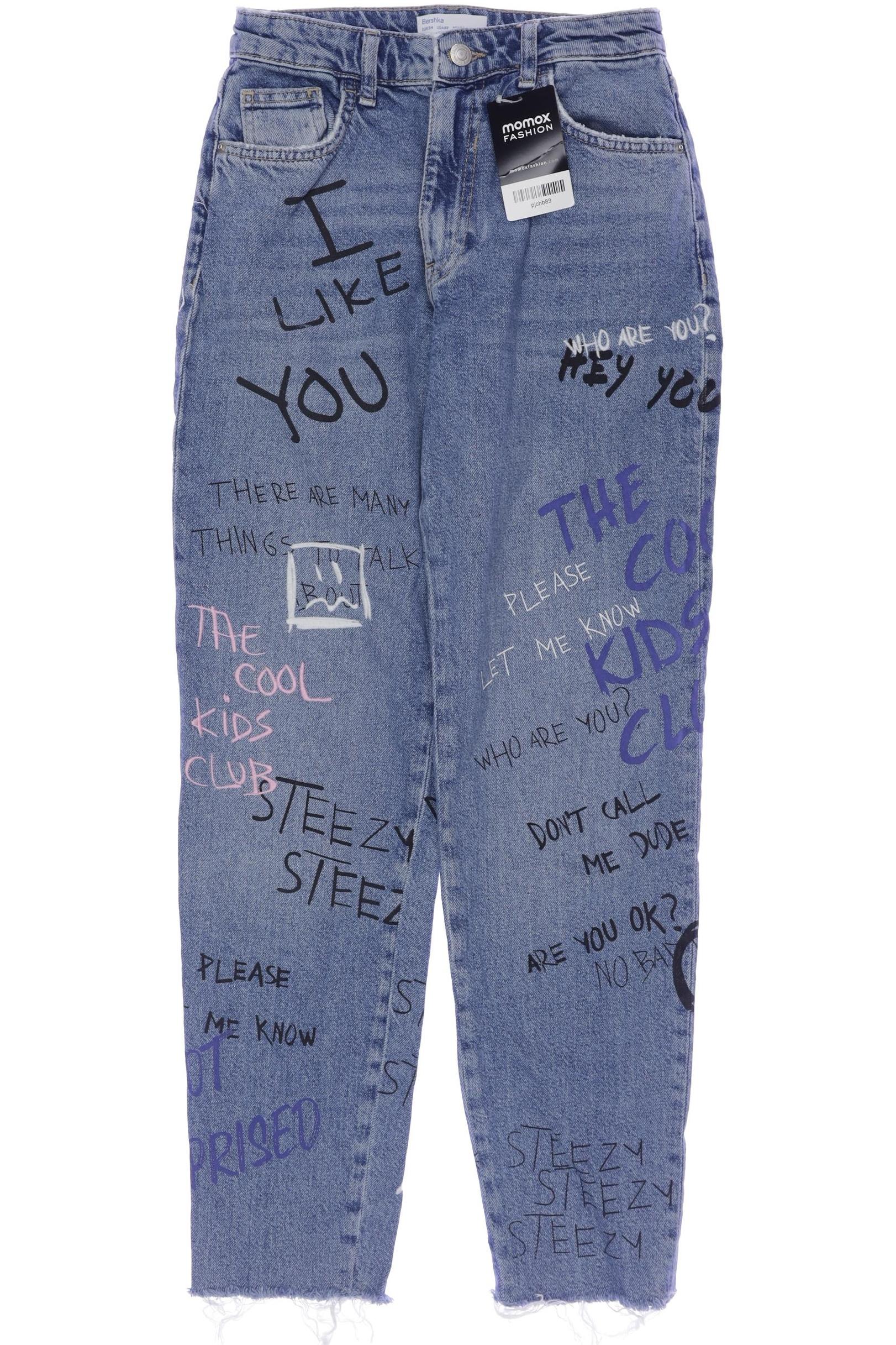 

bershka Damen Jeans, hellblau, Gr. 34