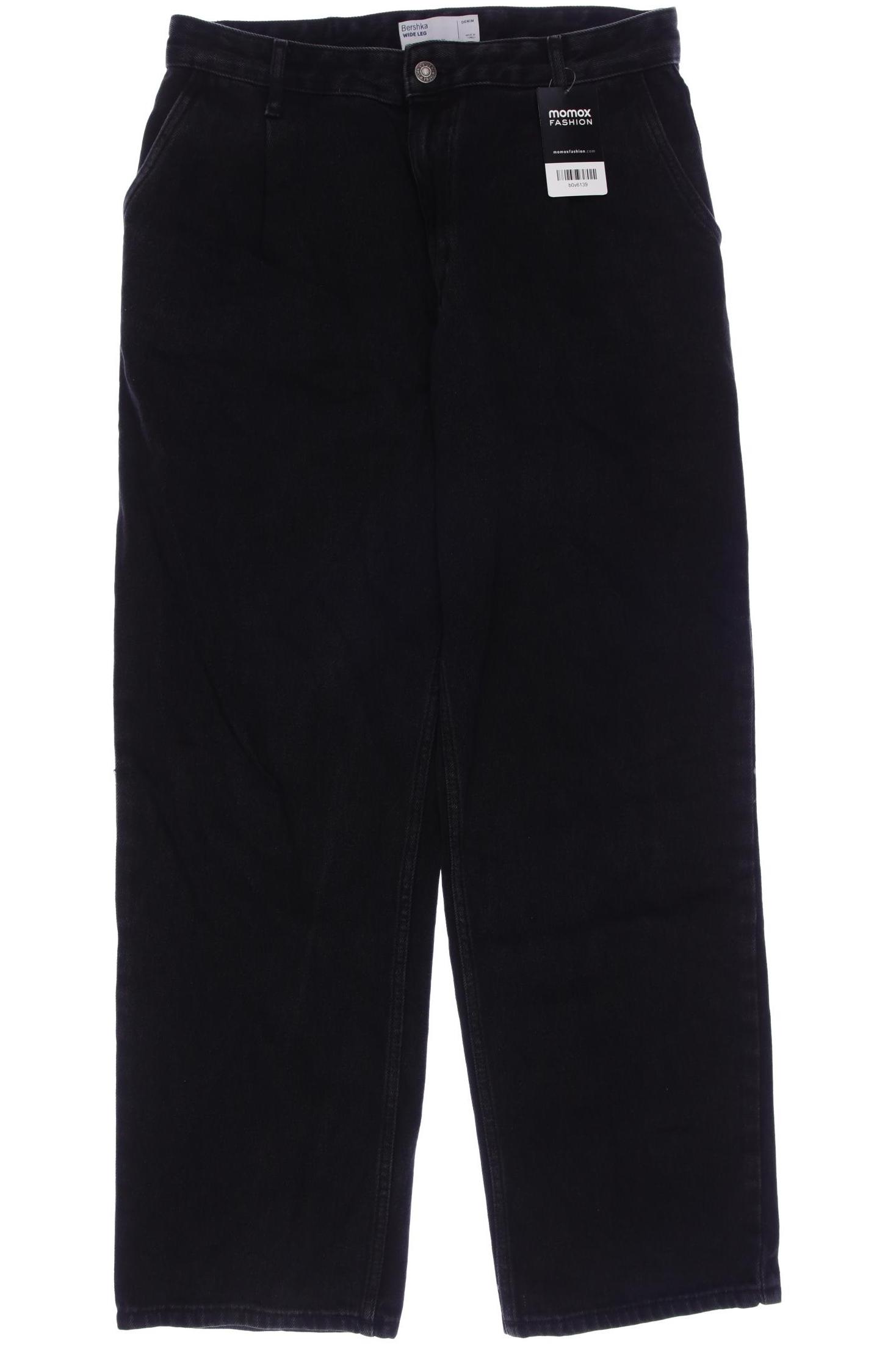 

bershka Damen Jeans, schwarz