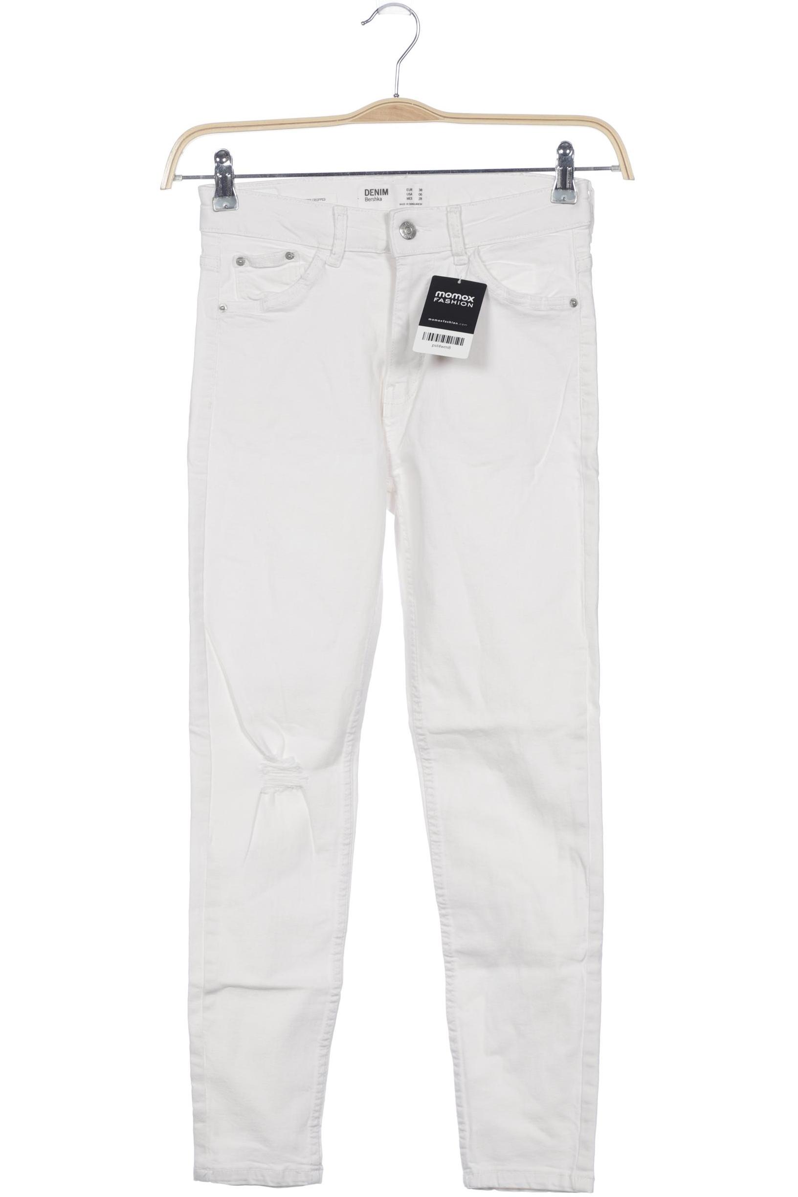 

bershka Damen Jeans, weiß, Gr. 38