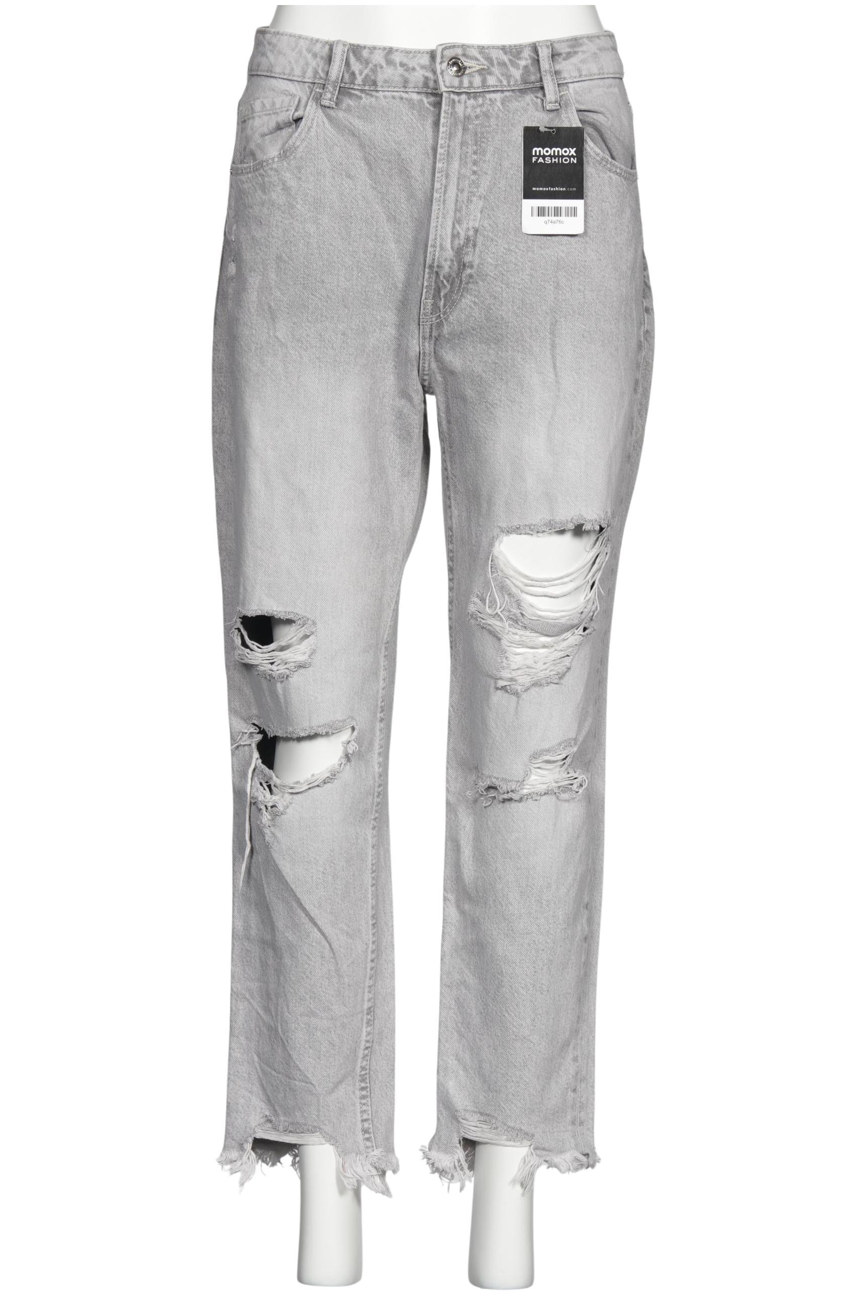 

bershka Damen Jeans, grau, Gr. 40