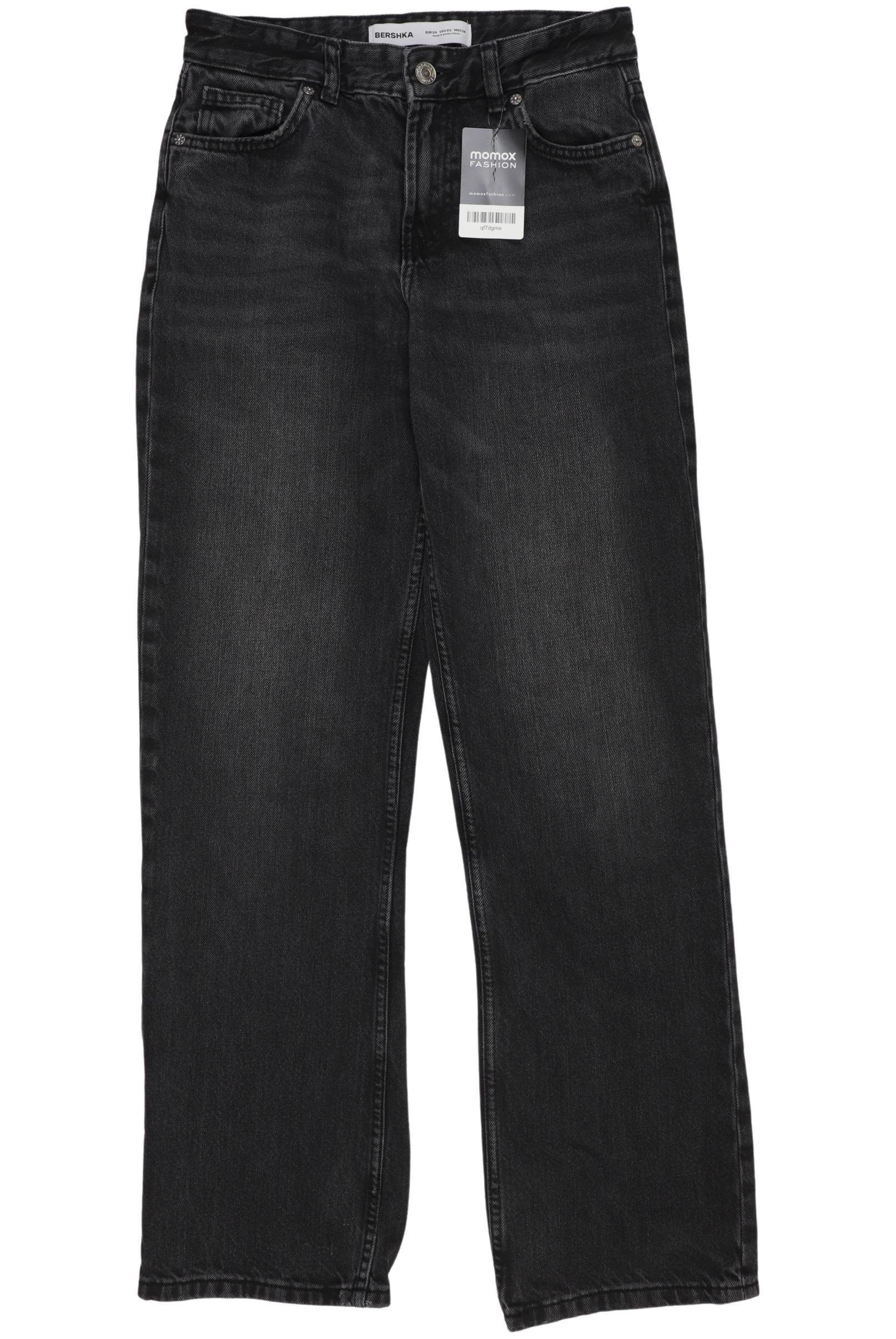 

bershka Damen Jeans, schwarz, Gr. 34