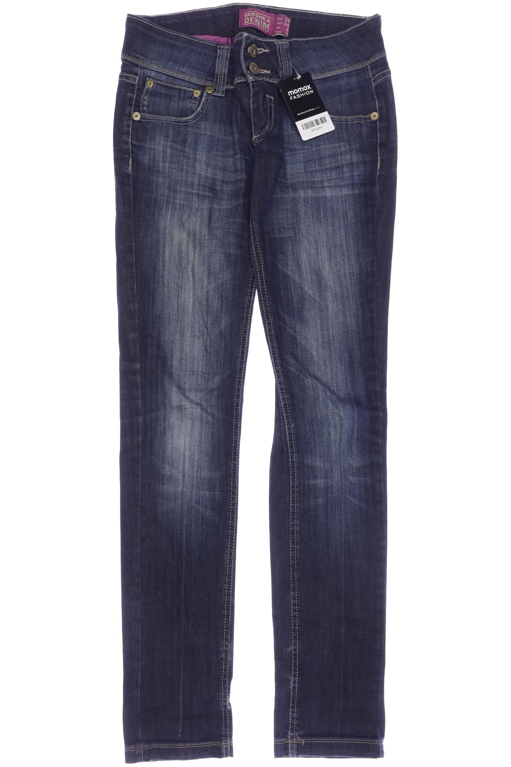 

bershka Damen Jeans, marineblau, Gr. 34