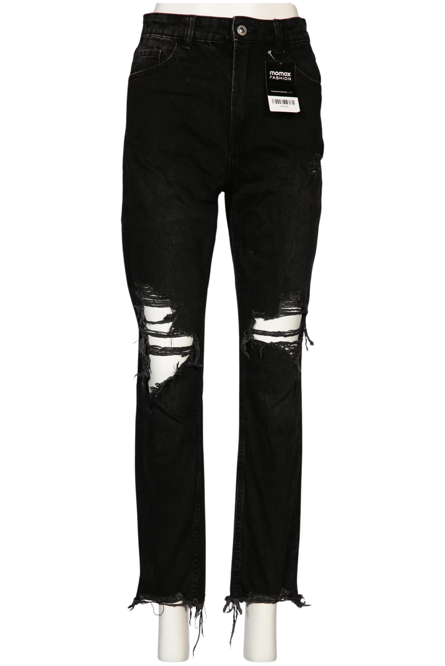 

bershka Damen Jeans, schwarz, Gr. 34