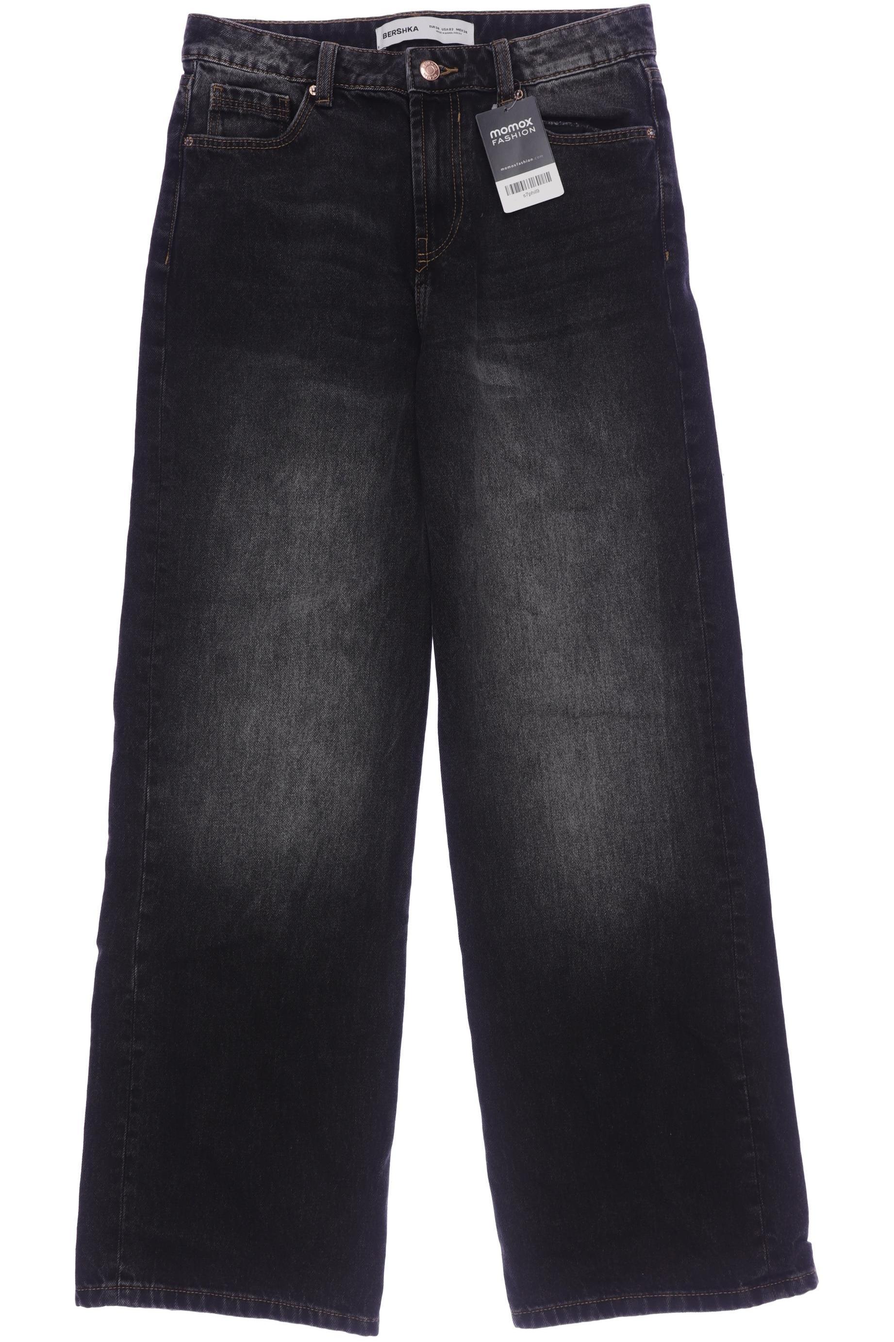 

bershka Damen Jeans, schwarz, Gr. 34