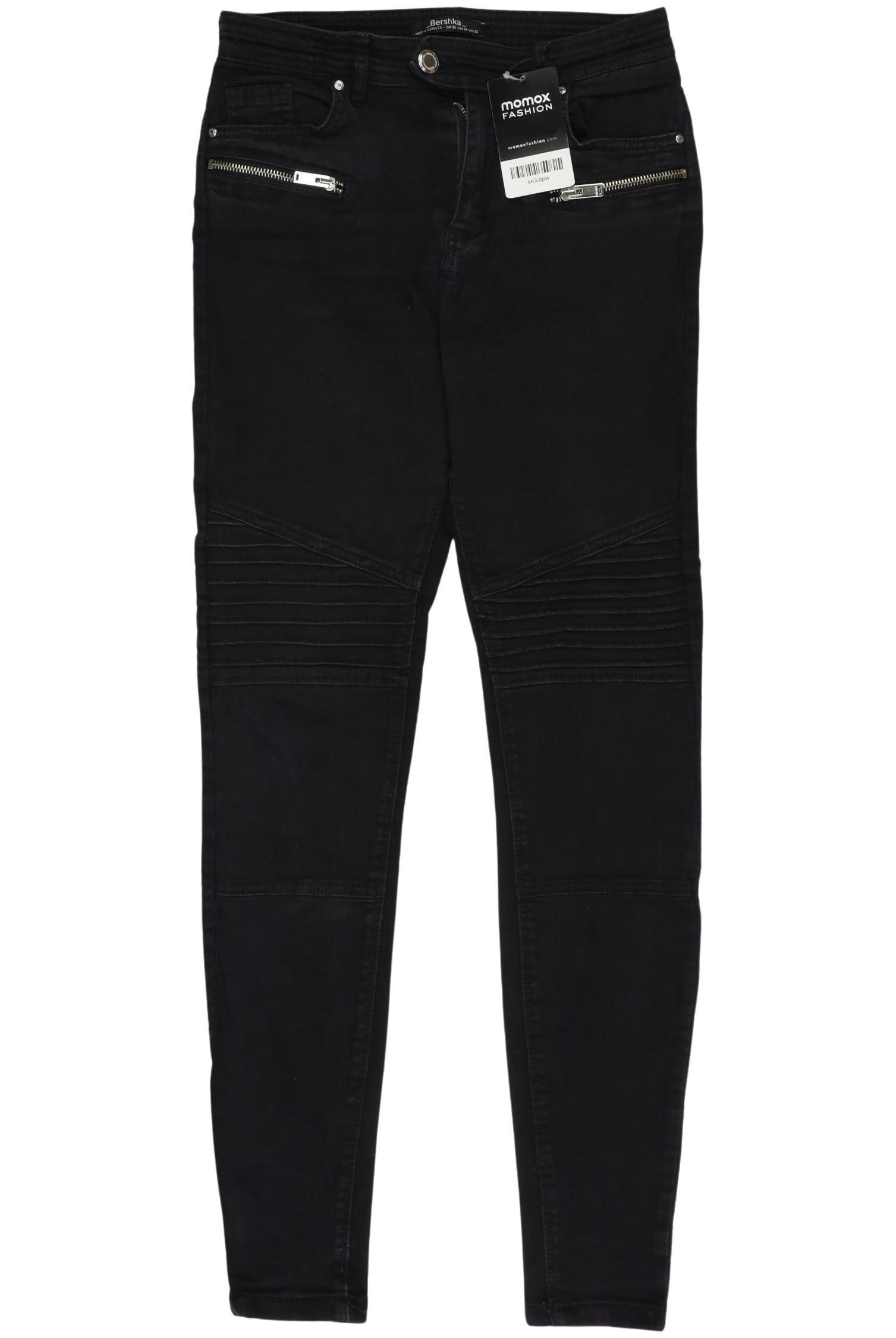 

bershka Damen Jeans, schwarz, Gr. 36