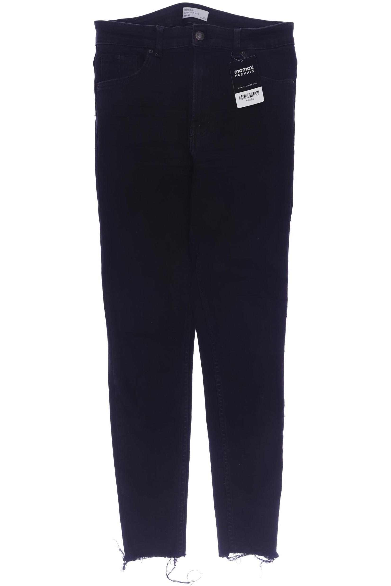 

bershka Damen Jeans, schwarz, Gr. 40