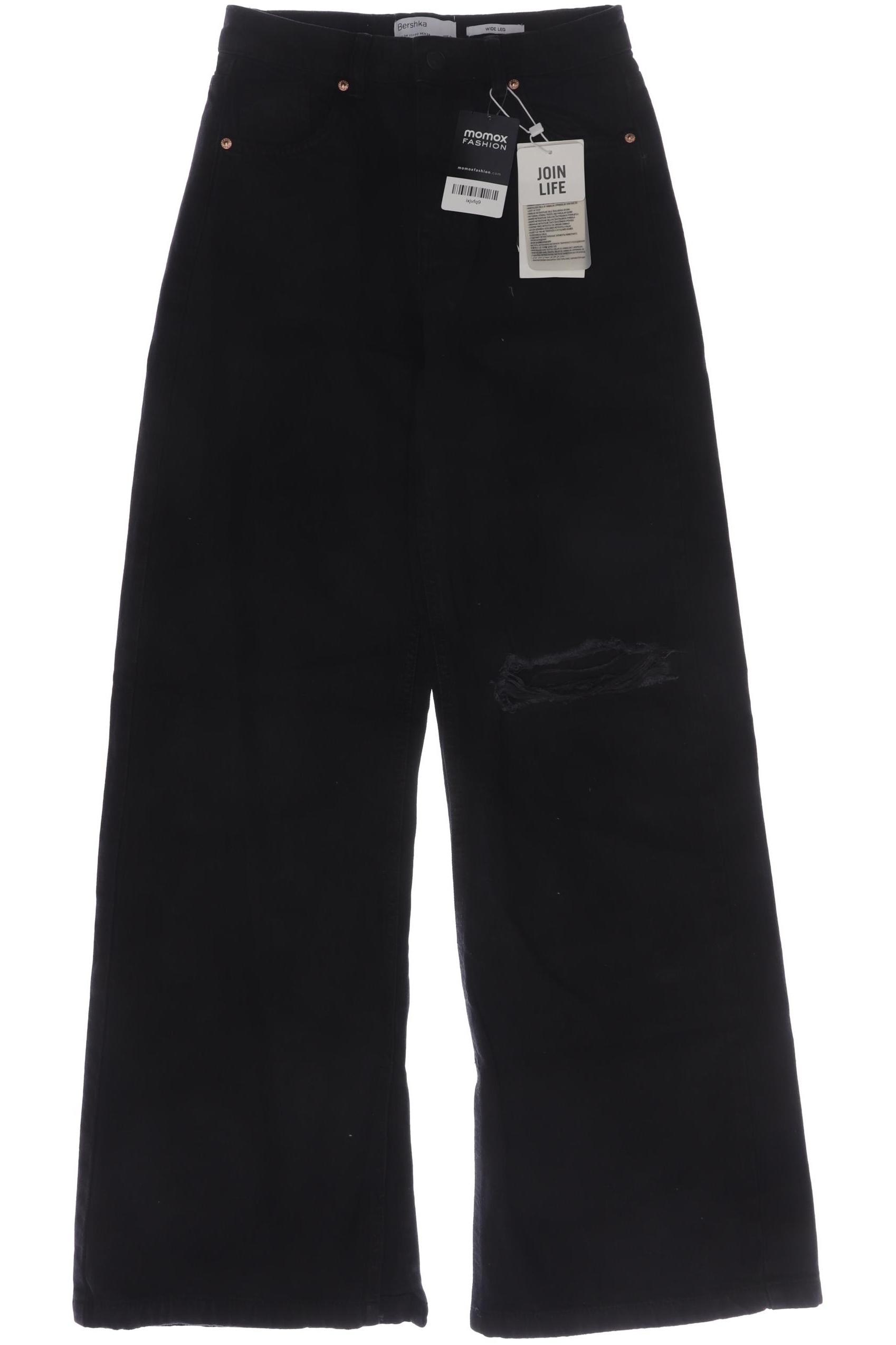 

bershka Damen Jeans, schwarz, Gr. 34