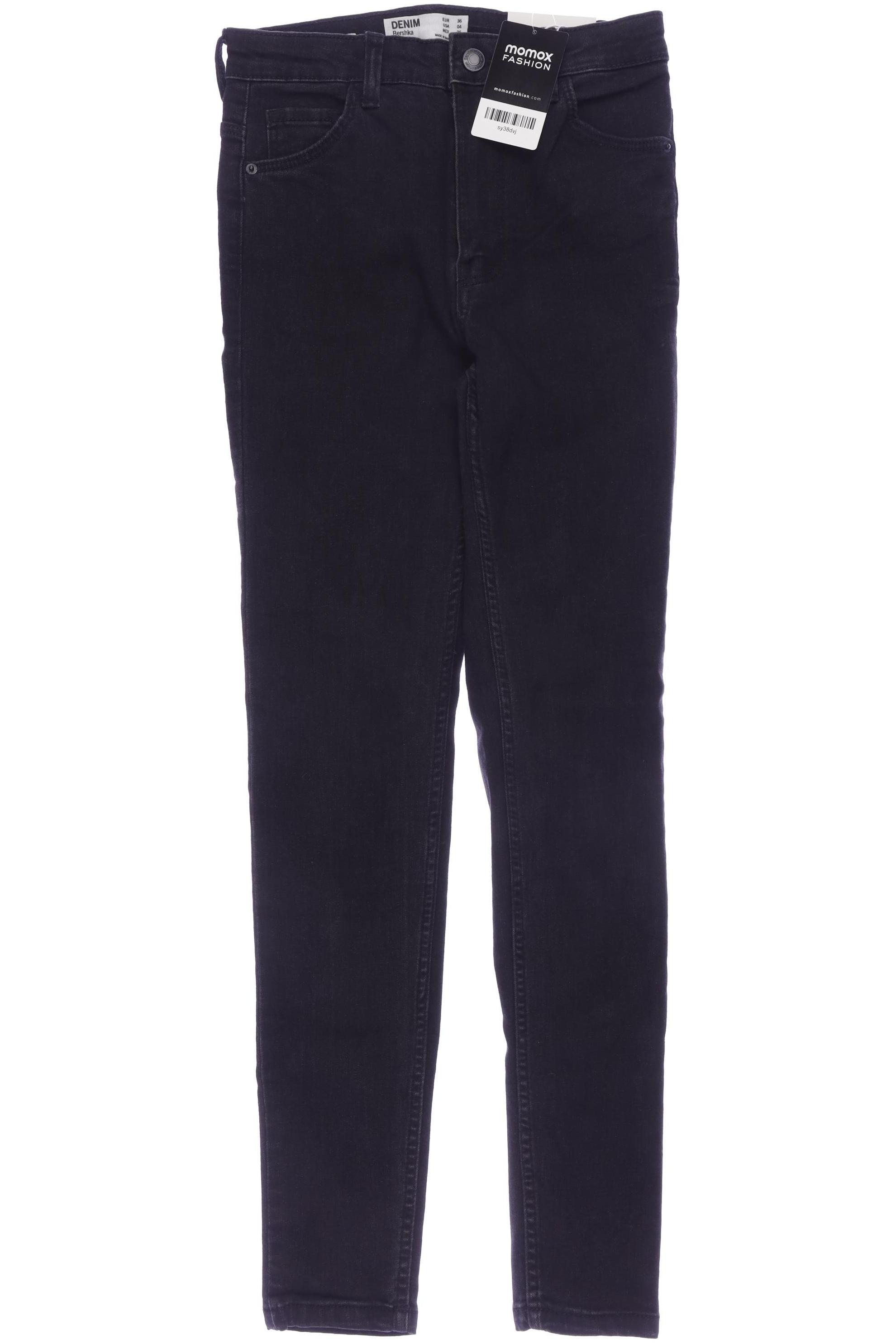 

bershka Damen Jeans, schwarz, Gr. 36
