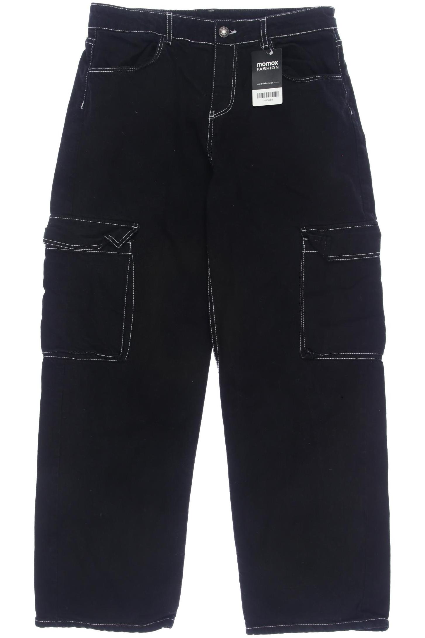 

bershka Damen Jeans, schwarz, Gr. 32