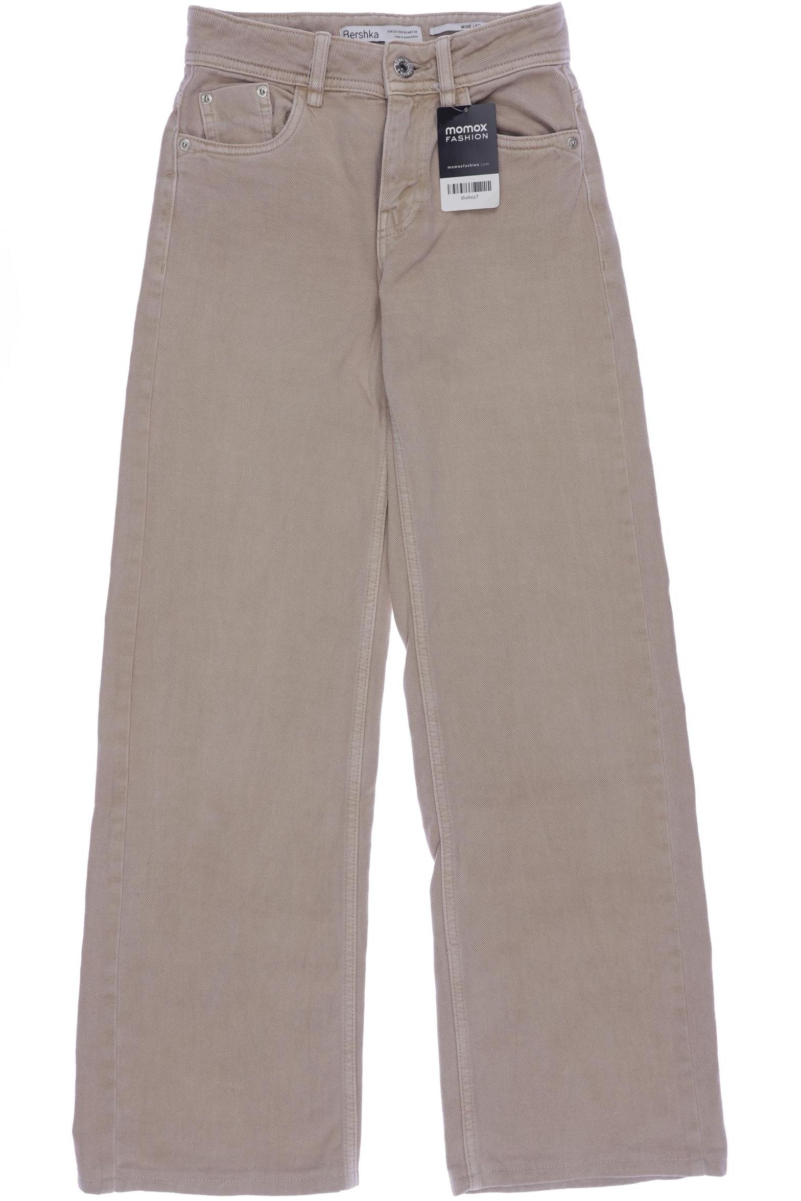 

bershka Damen Jeans, beige, Gr. 32