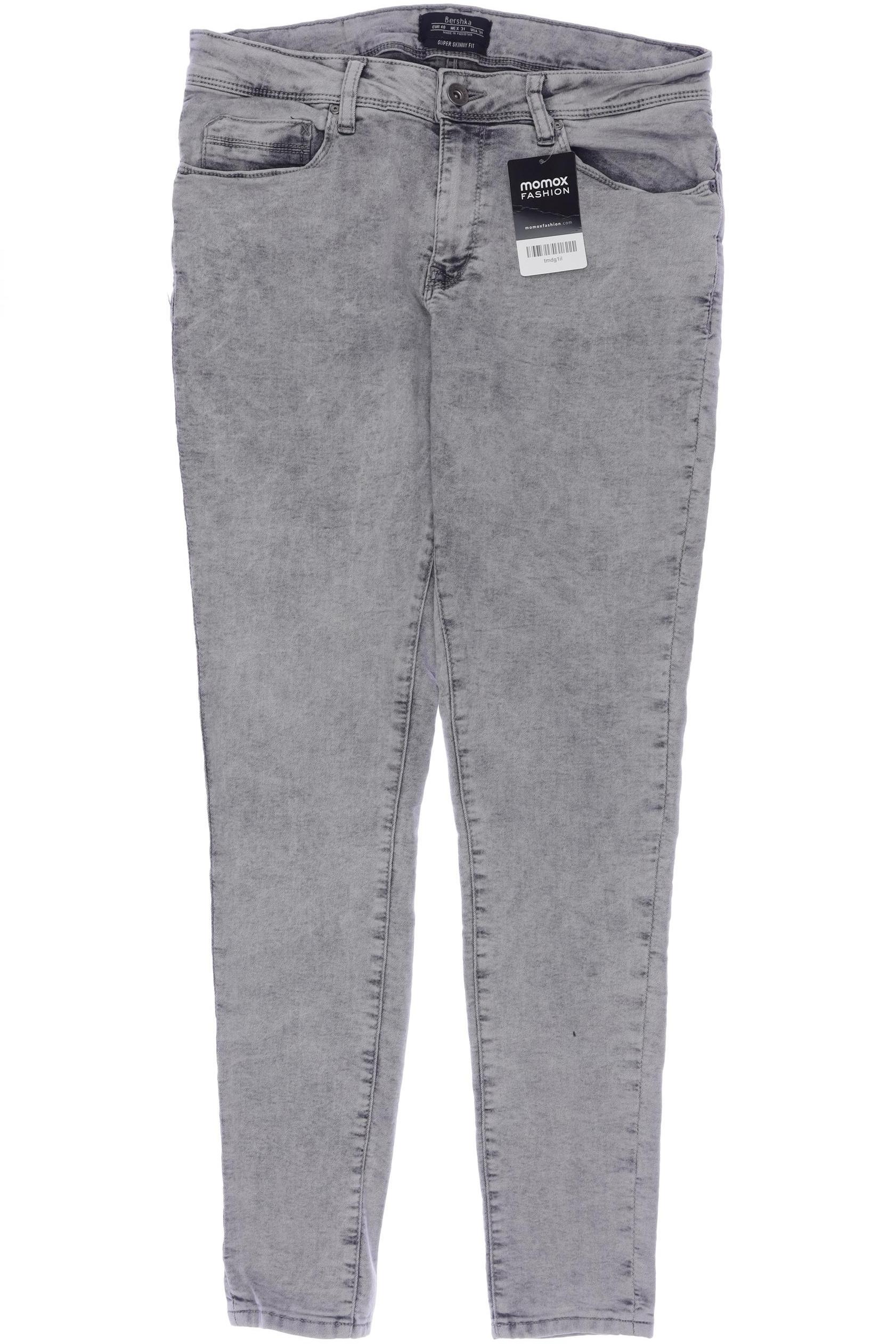 

bershka Damen Jeans, grau, Gr. 31