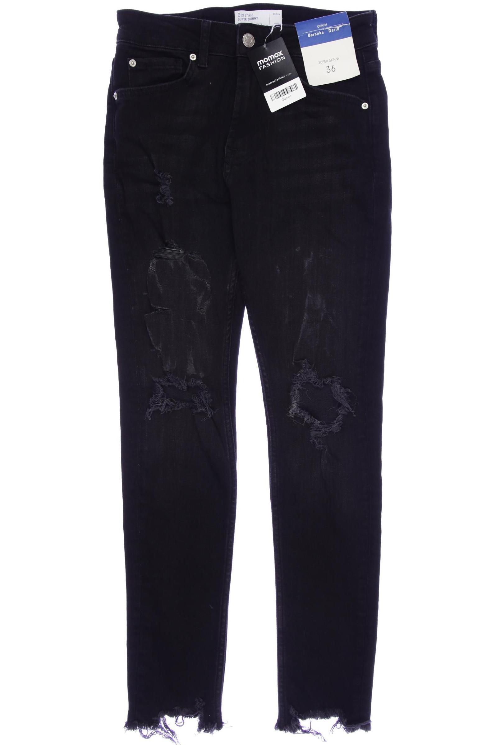 

bershka Damen Jeans, schwarz, Gr. 36