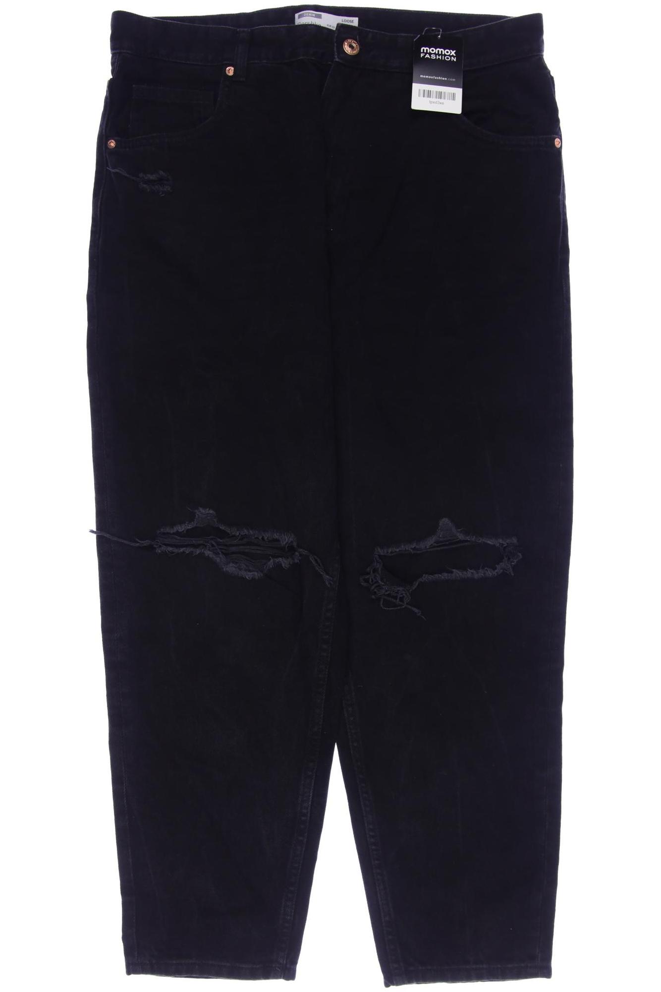 

bershka Damen Jeans, schwarz