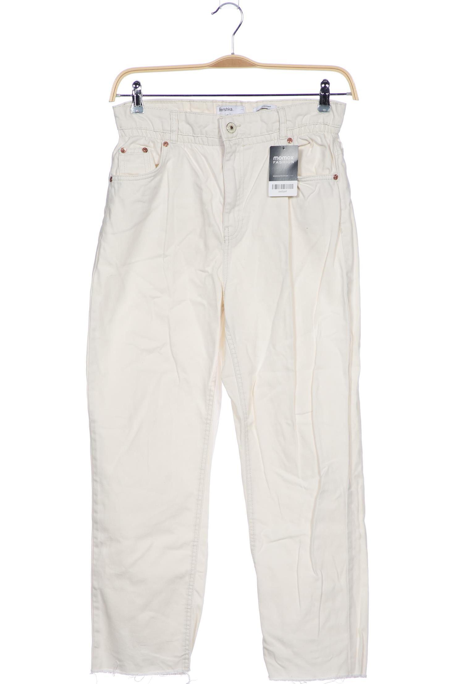 

bershka Damen Jeans, cremeweiß, Gr. 40