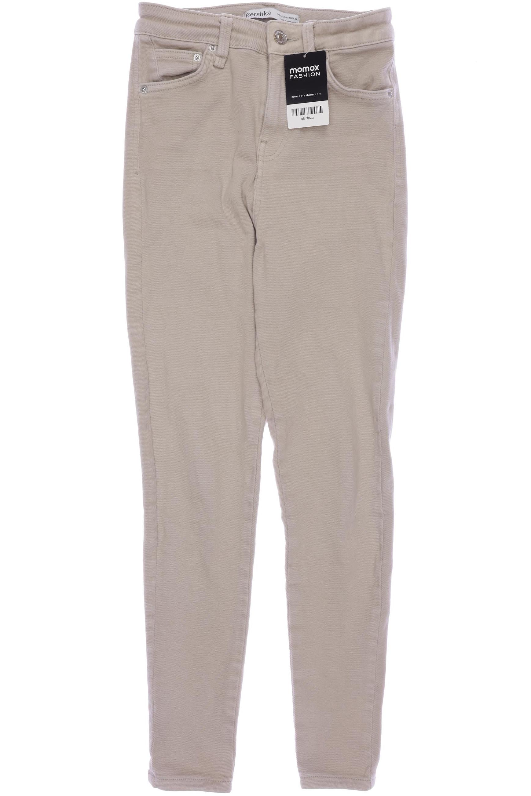 

bershka Damen Jeans, beige, Gr. 34