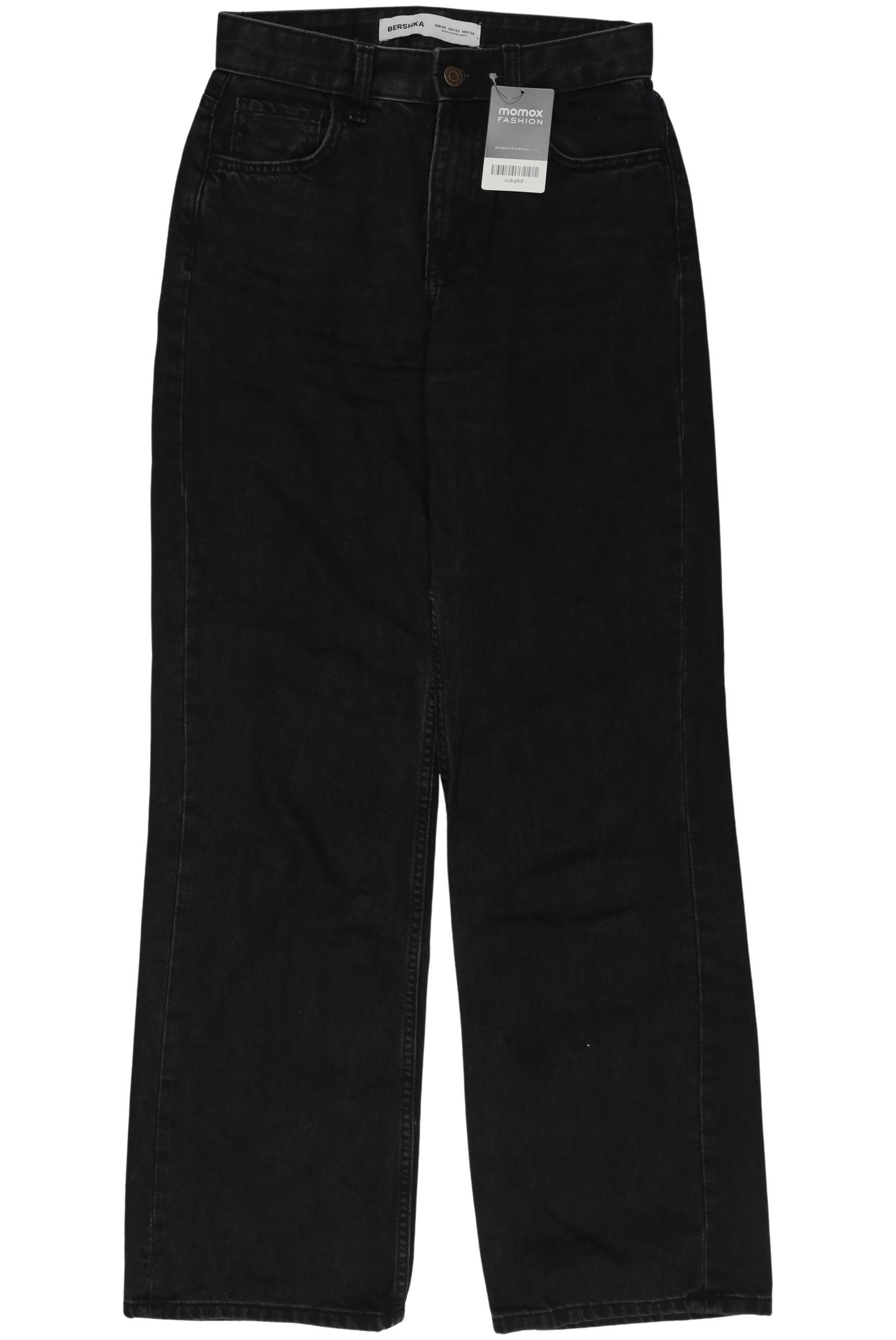 

bershka Damen Jeans, schwarz, Gr. 34