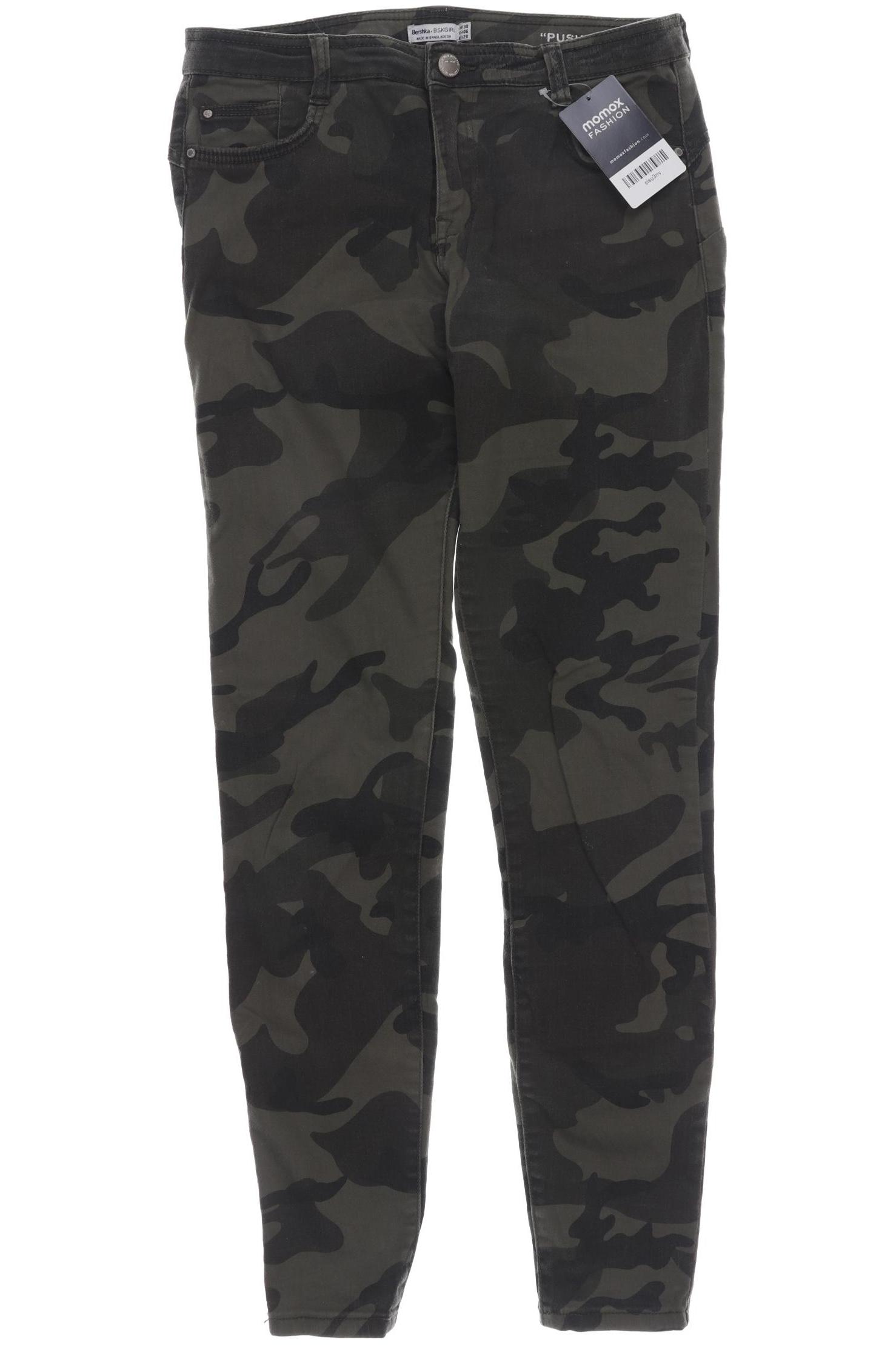 

bershka Damen Jeans, grün, Gr. 38