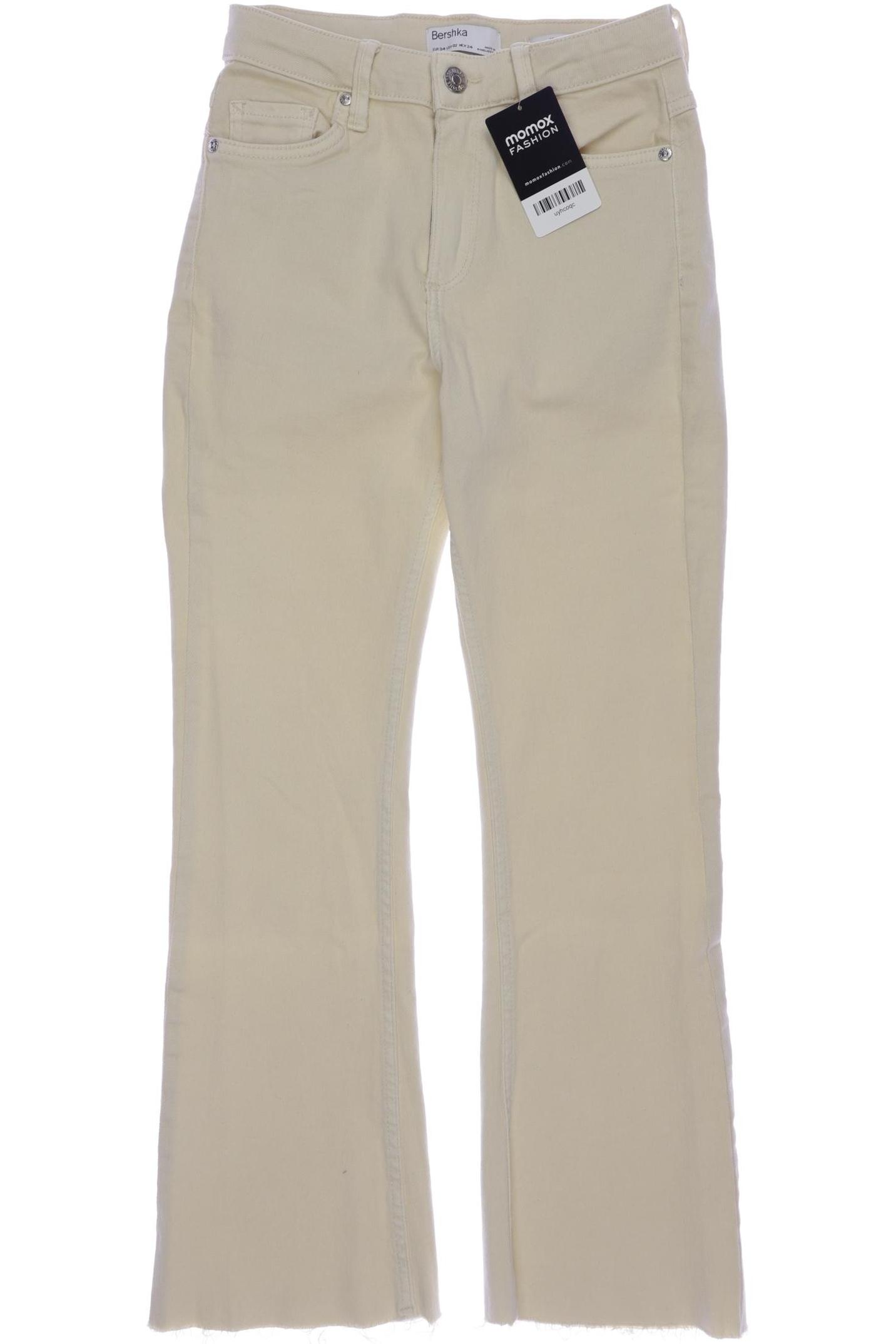 

bershka Damen Jeans, cremeweiß, Gr. 34