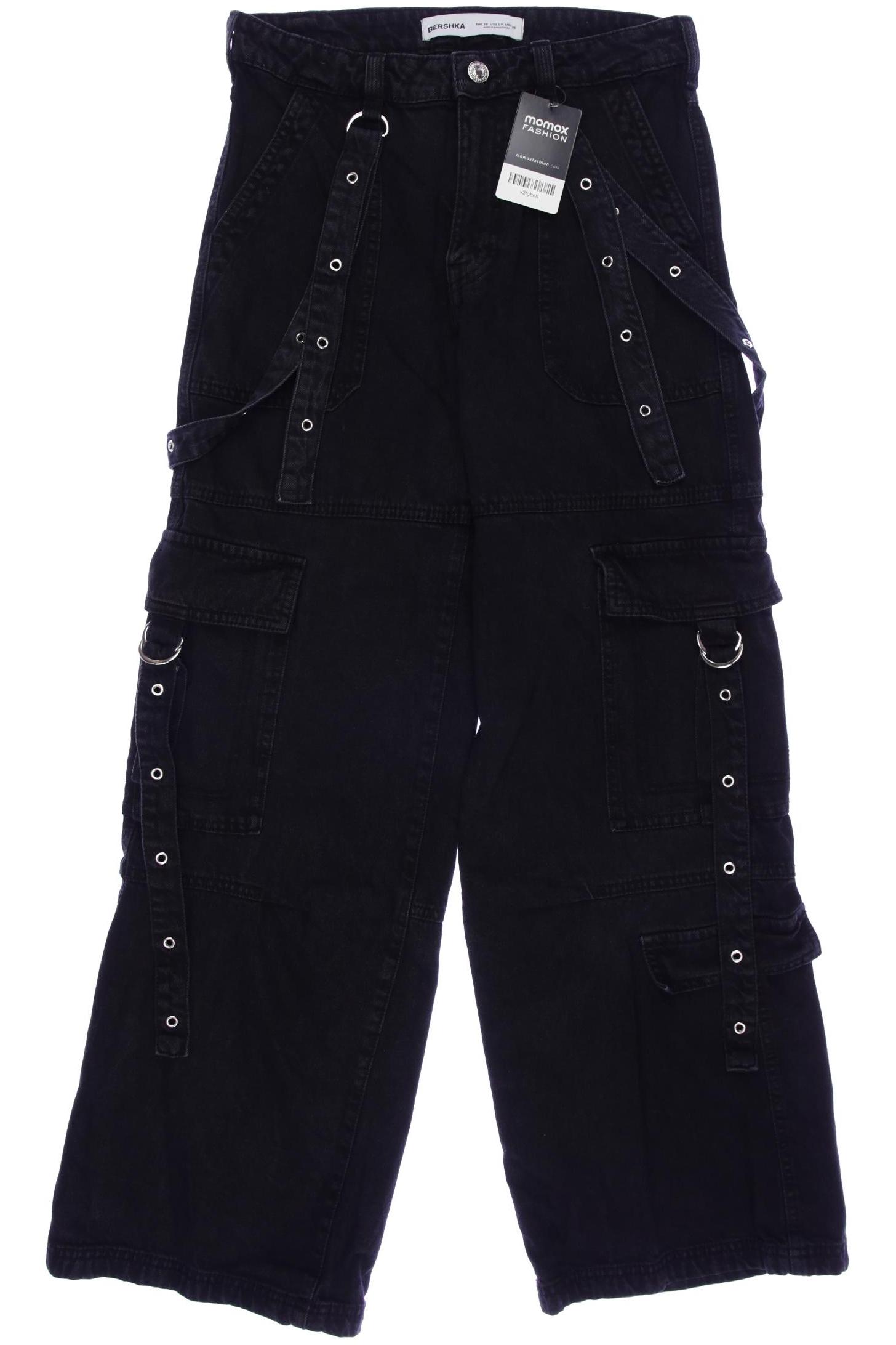 

bershka Damen Jeans, schwarz, Gr. 36