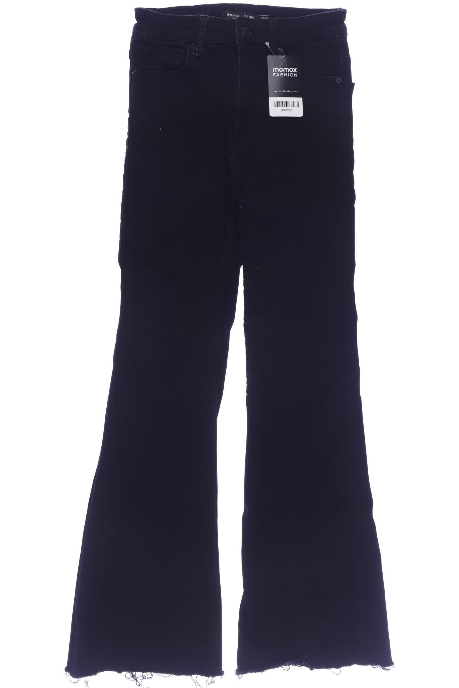

bershka Damen Jeans, schwarz, Gr. 36