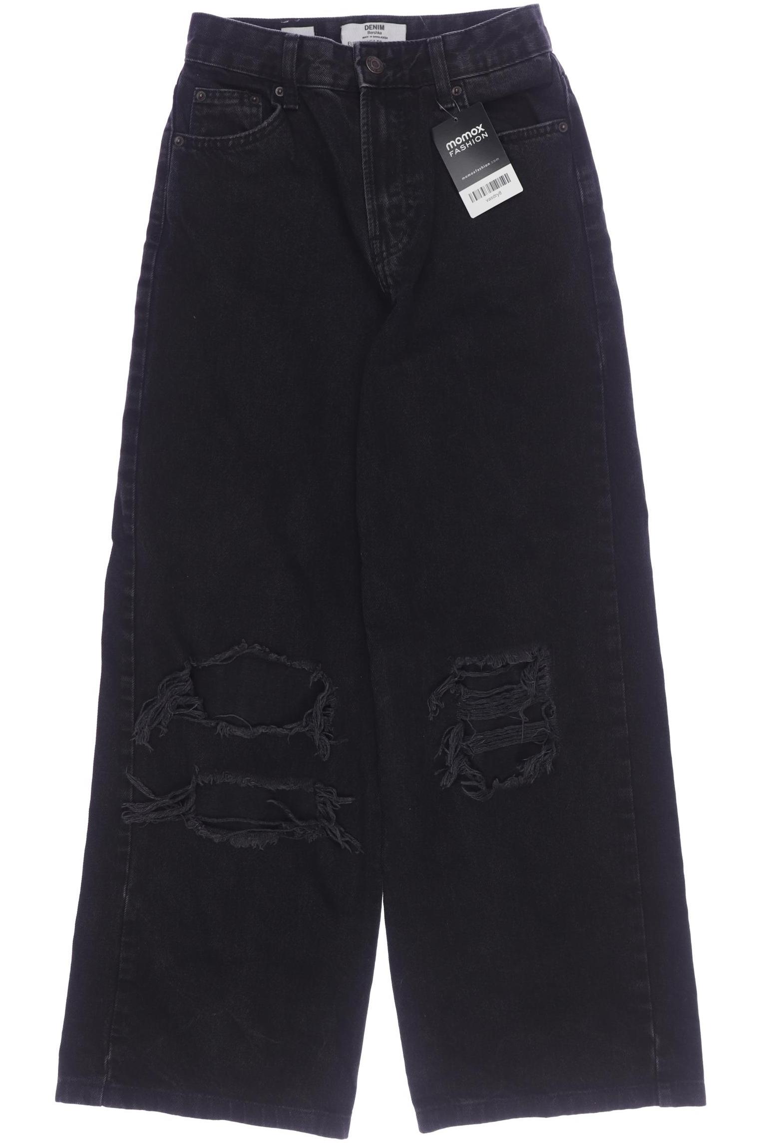 

bershka Damen Jeans, schwarz, Gr. 34