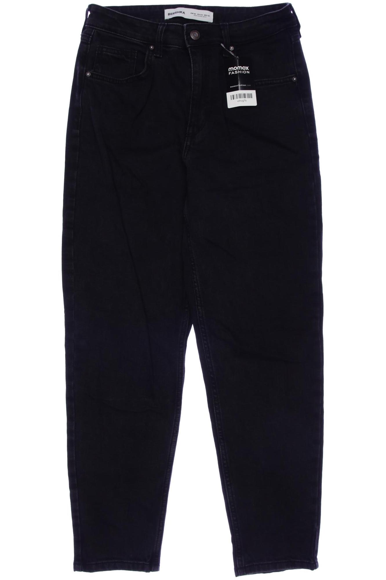 

bershka Damen Jeans, schwarz, Gr. 36