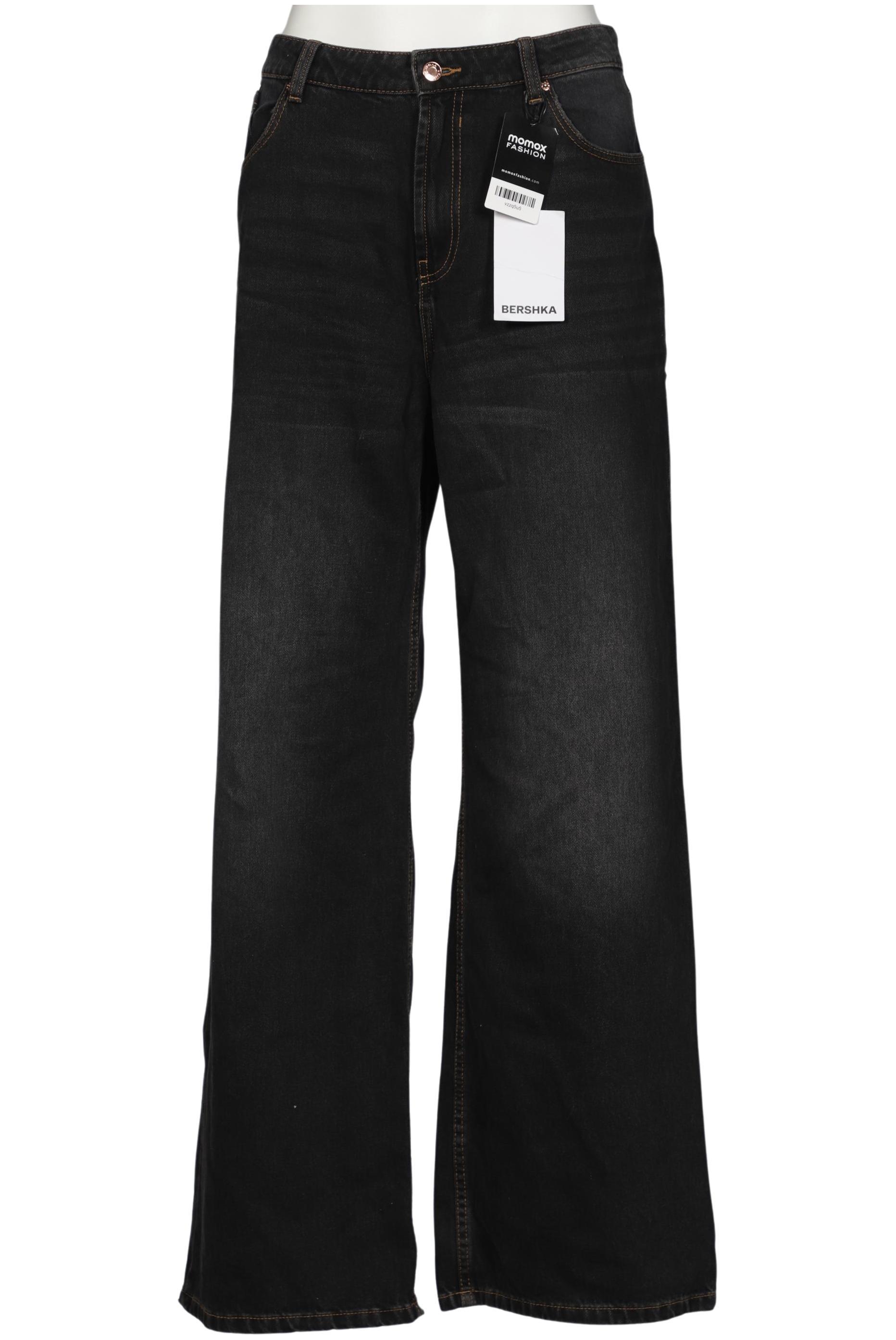 

bershka Damen Jeans, schwarz, Gr. 42