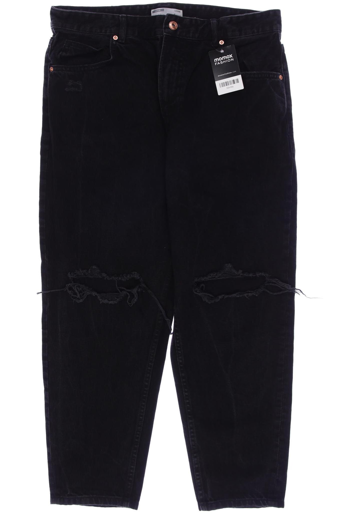 

bershka Damen Jeans, schwarz, Gr. 42