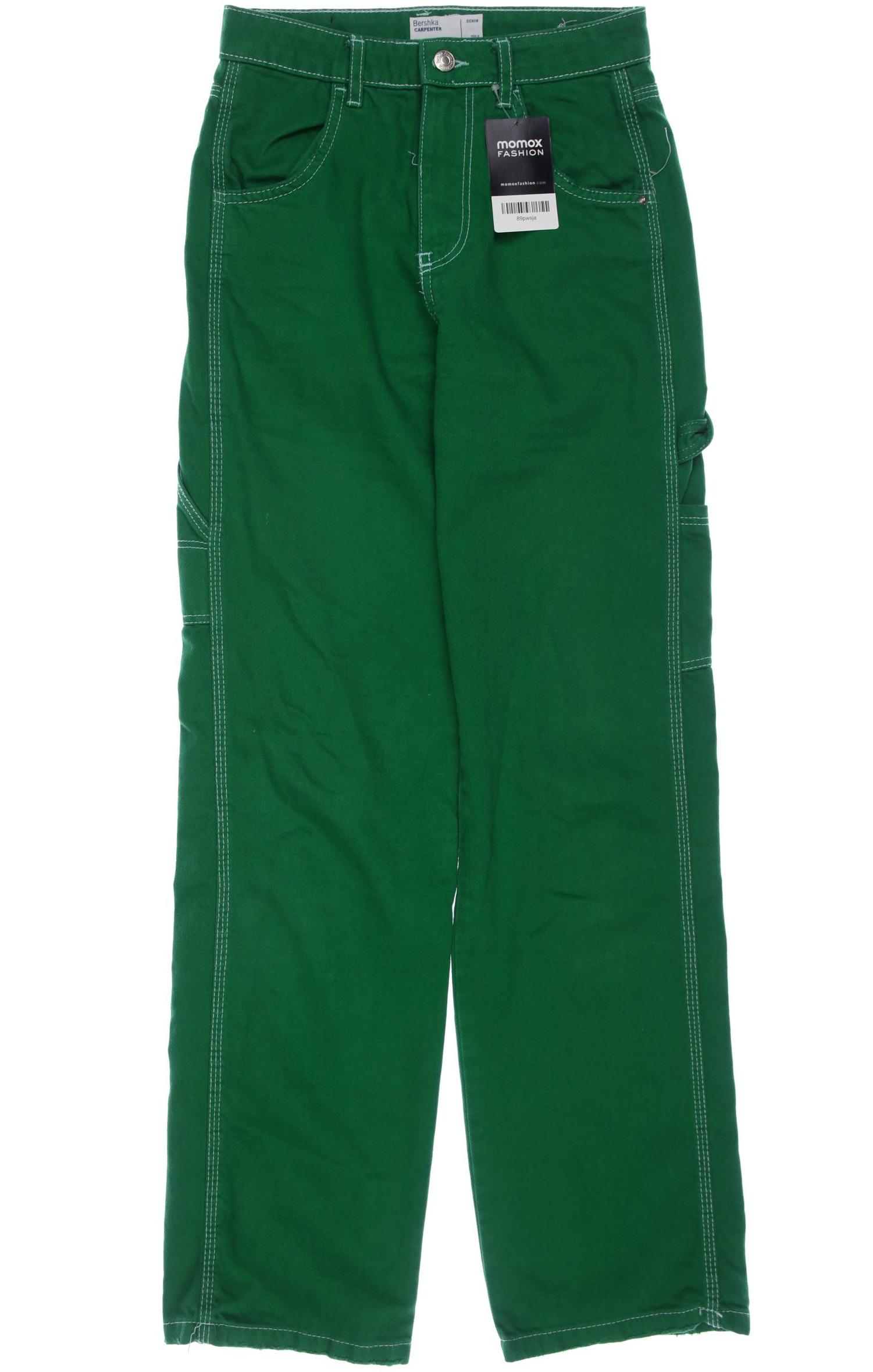

bershka Damen Jeans, grün, Gr. 32