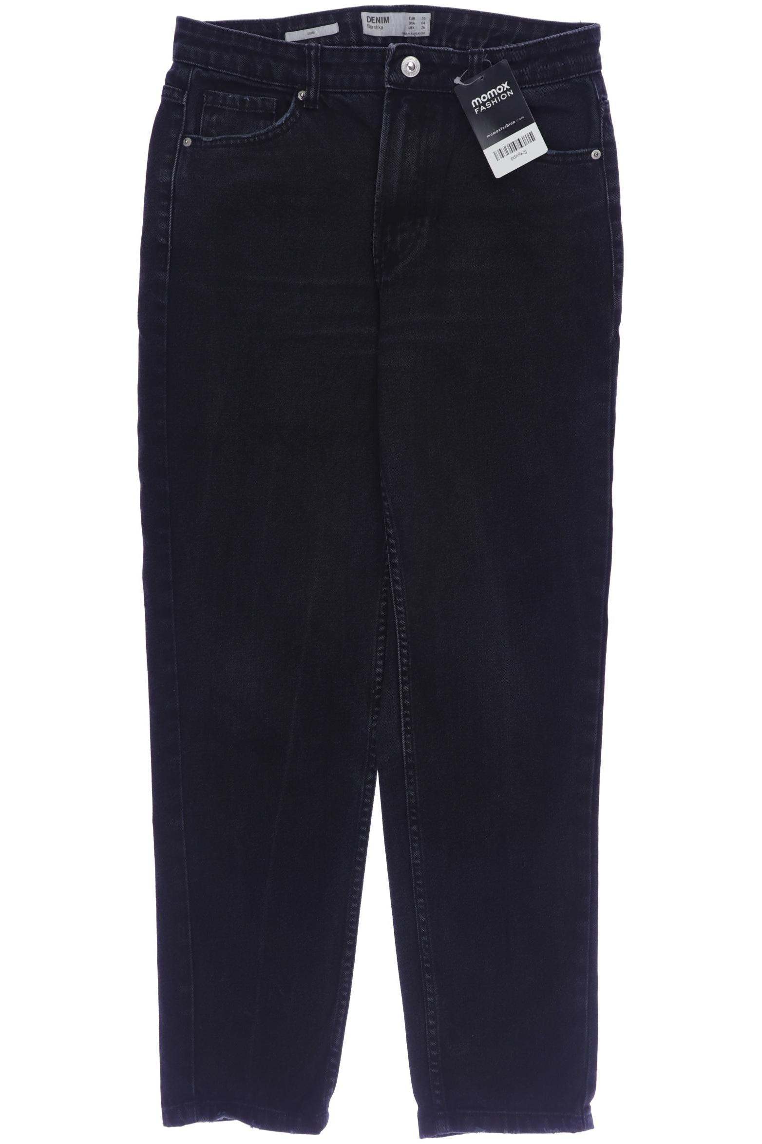 

bershka Damen Jeans, schwarz, Gr. 36