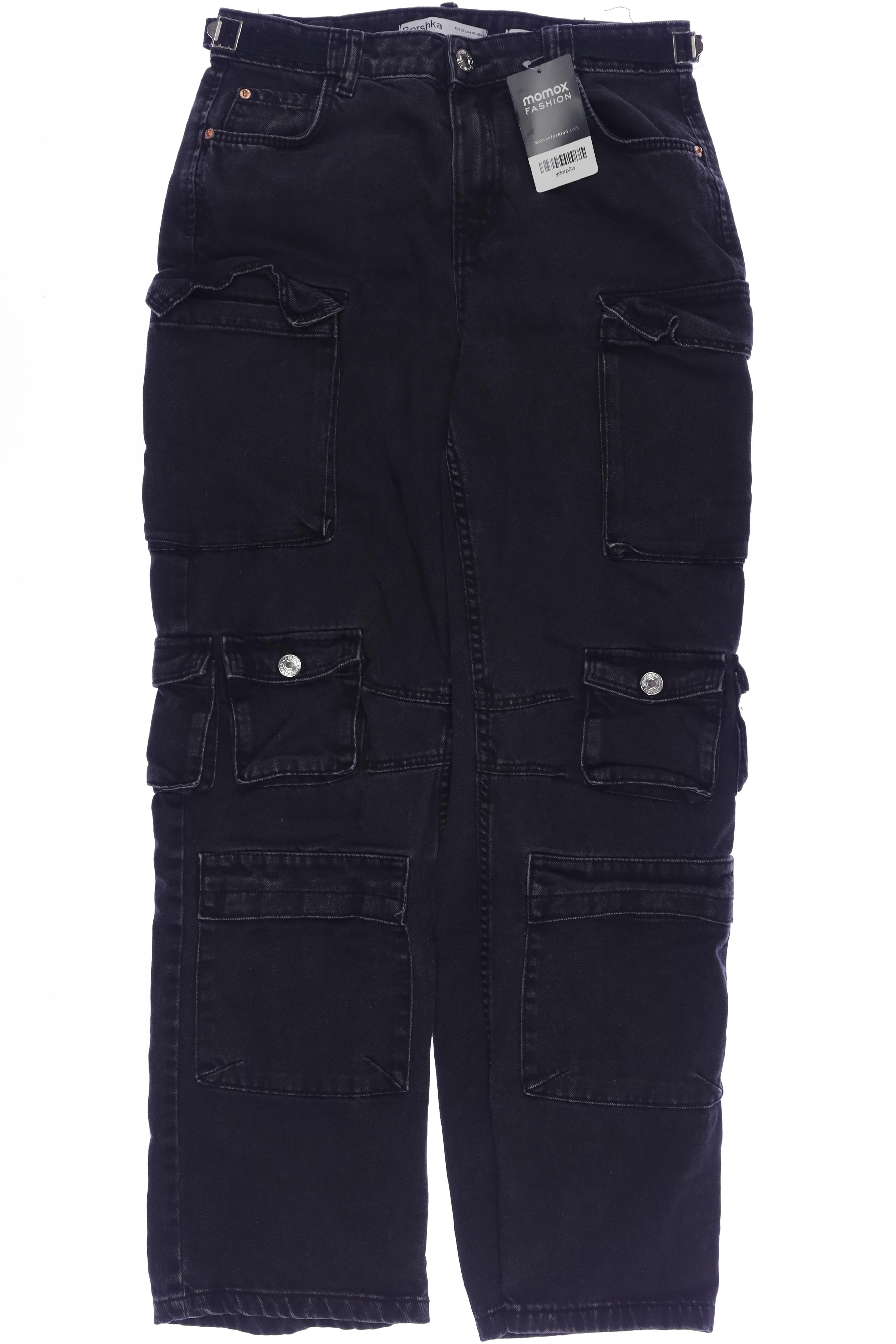 

bershka Damen Jeans, schwarz, Gr. 38