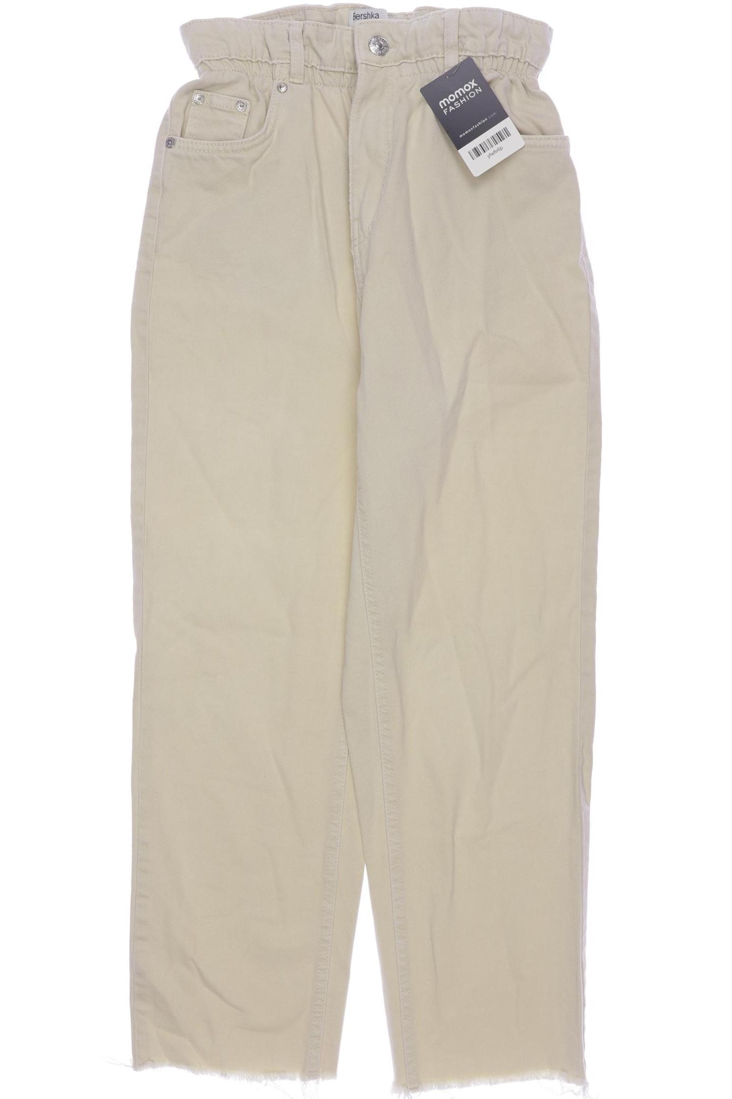 

bershka Damen Jeans, cremeweiß, Gr. 36
