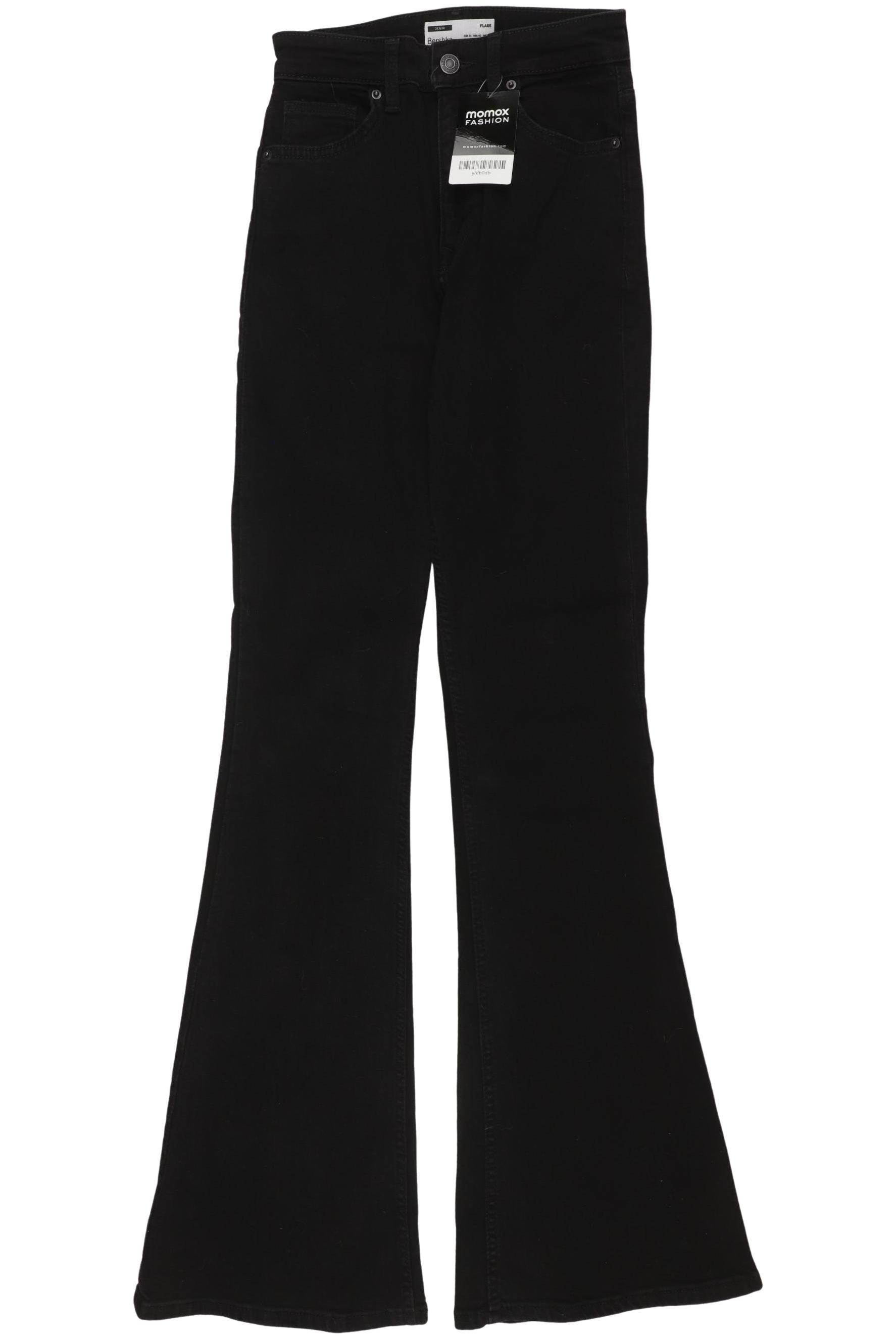 

bershka Damen Jeans, schwarz, Gr. 34