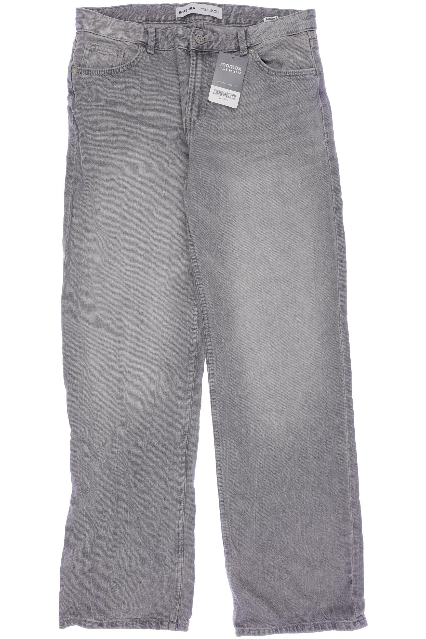 

bershka Damen Jeans, grau, Gr. 40
