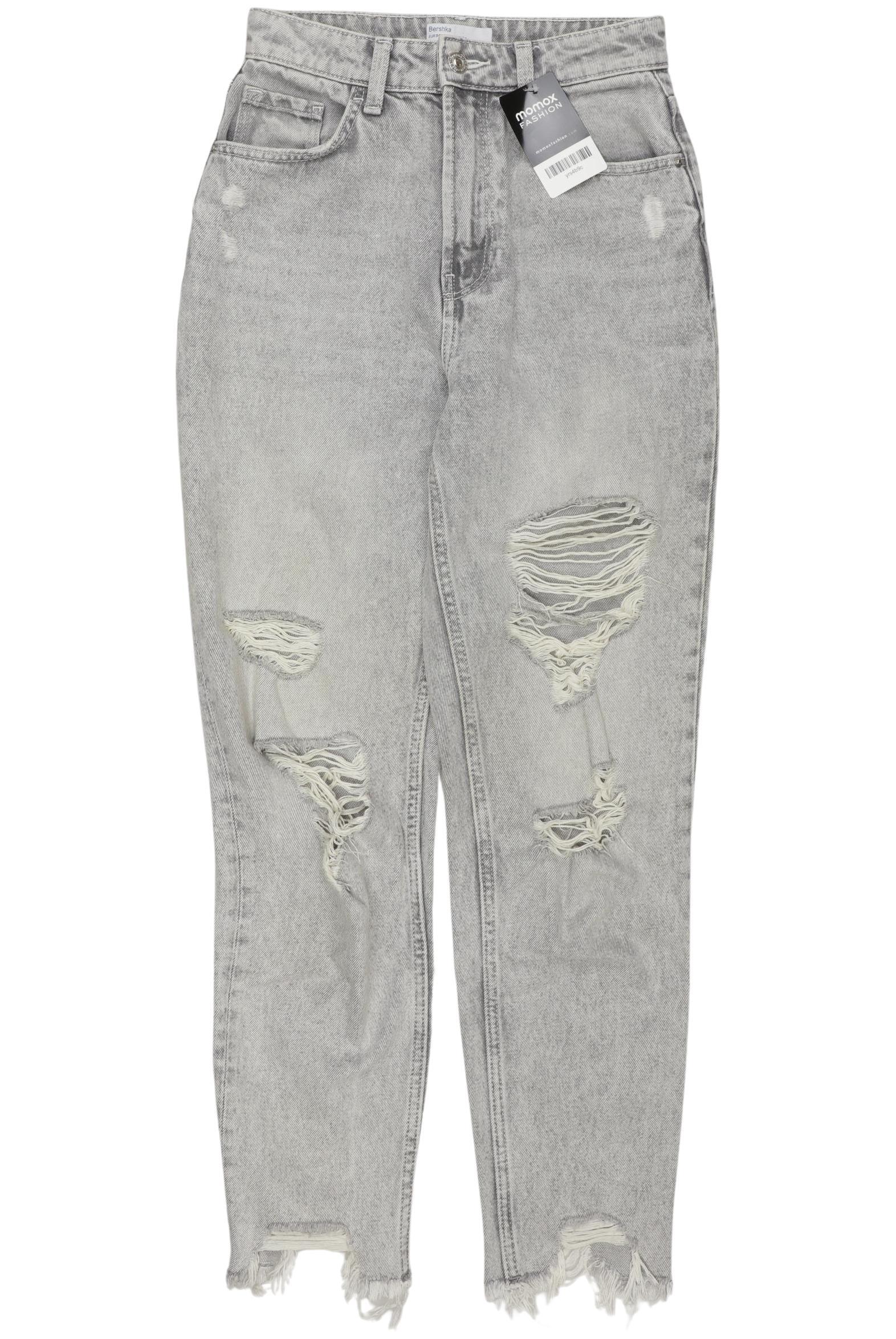 

bershka Damen Jeans, grau, Gr. 34