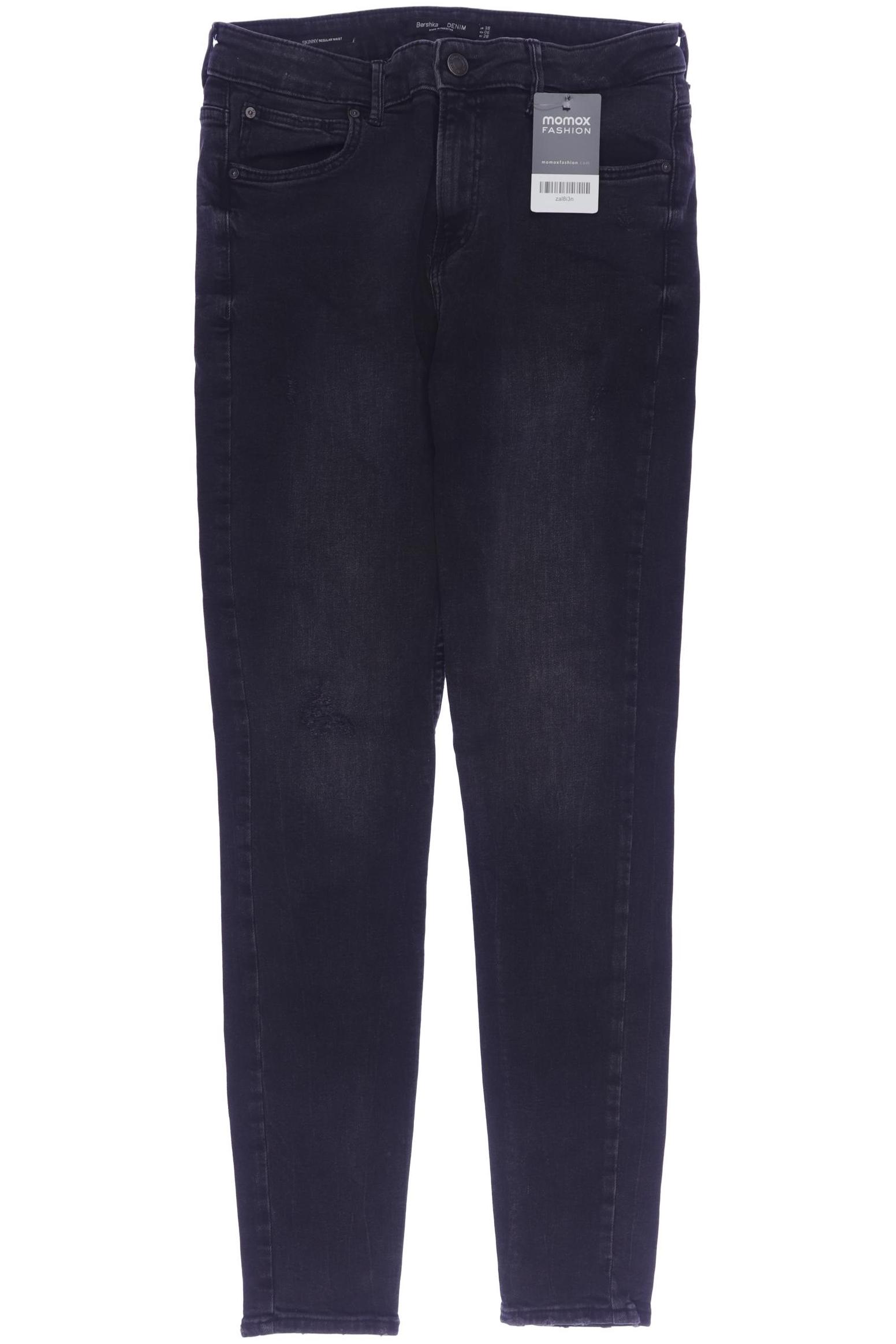 

bershka Damen Jeans, schwarz, Gr. 38