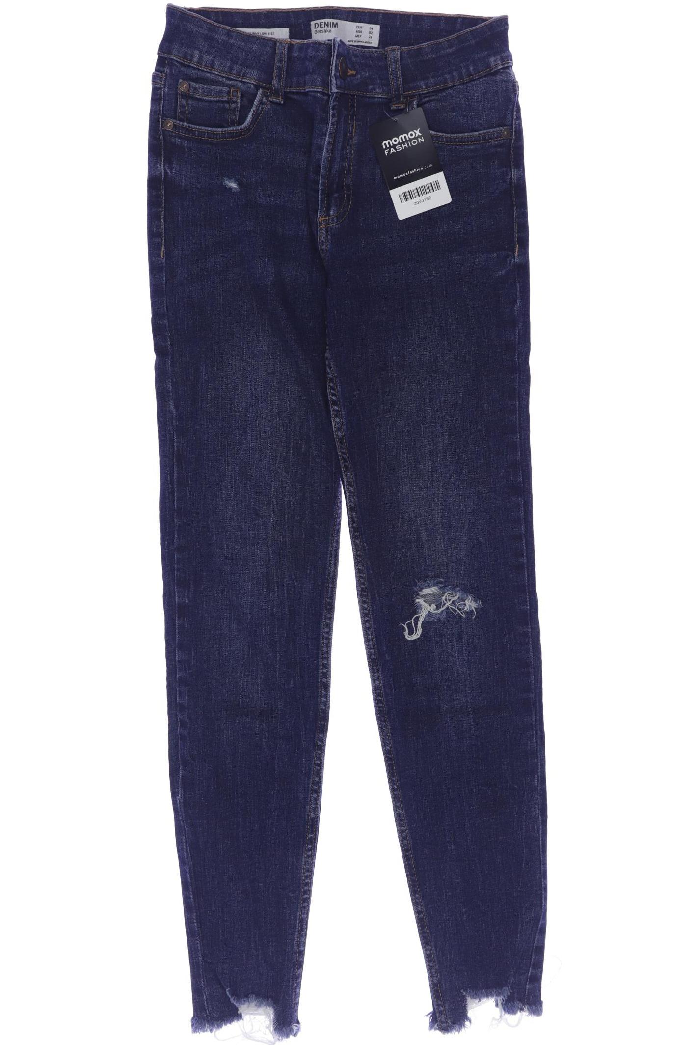 

bershka Damen Jeans, marineblau, Gr. 34