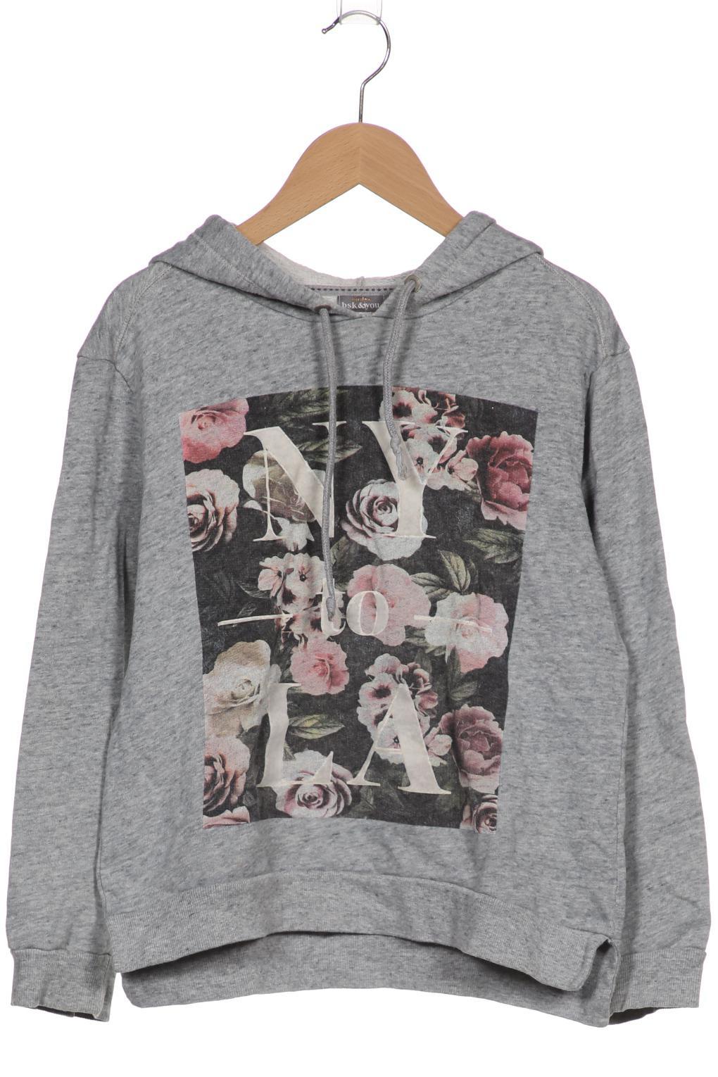 

bershka Damen Kapuzenpullover, grau, Gr. 36