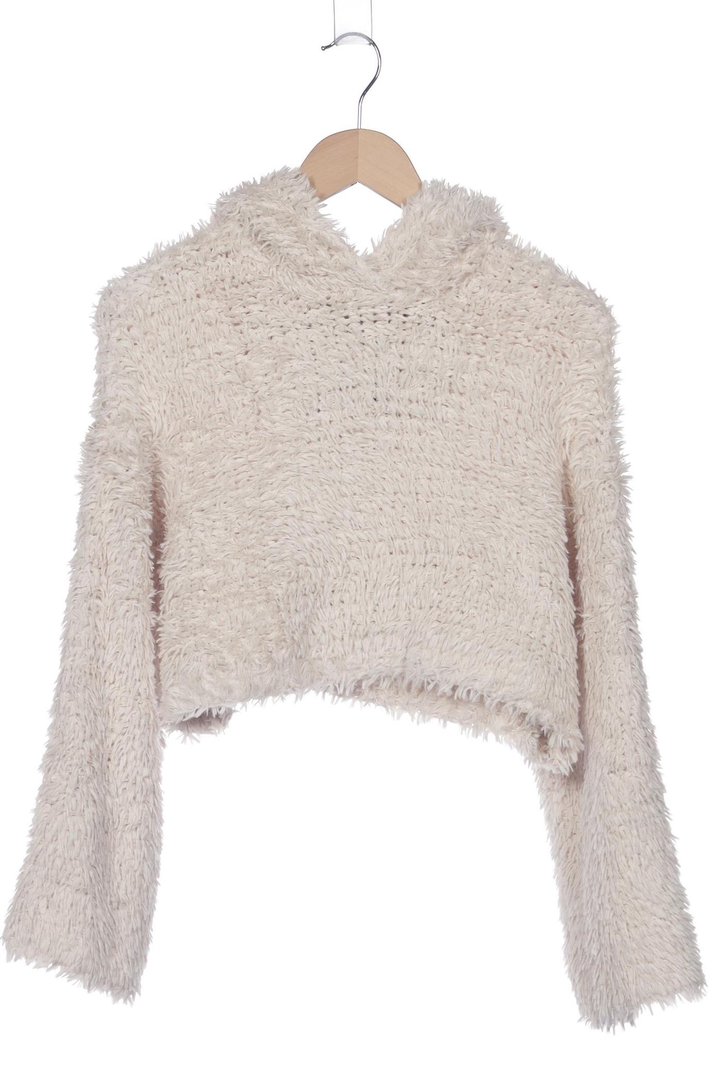 

bershka Damen Kapuzenpullover, cremeweiß, Gr. 34