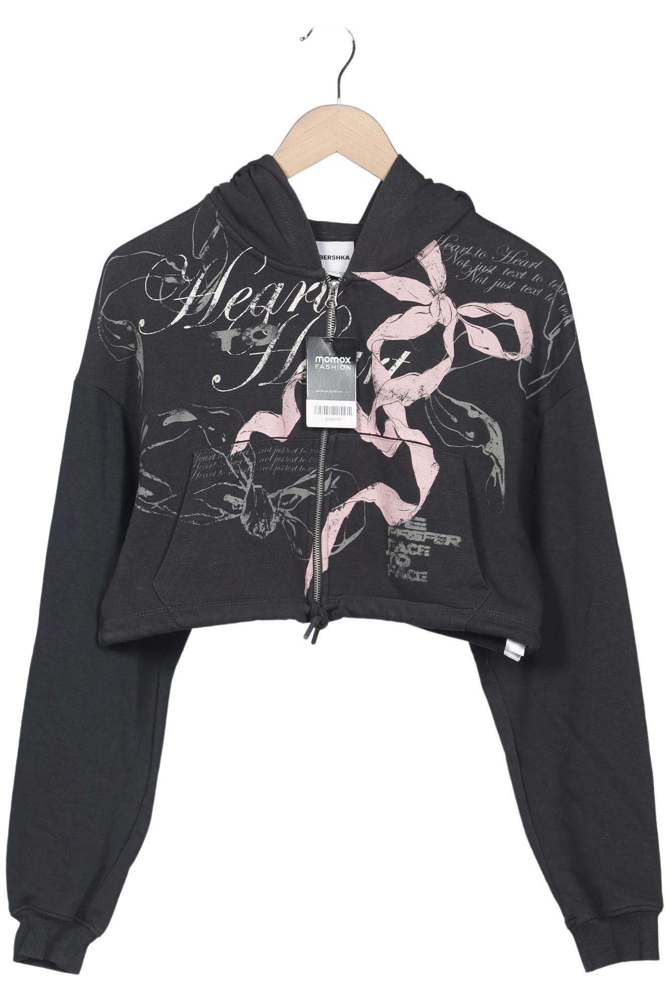 

bershka Damen Kapuzenpullover, grau, Gr. 38