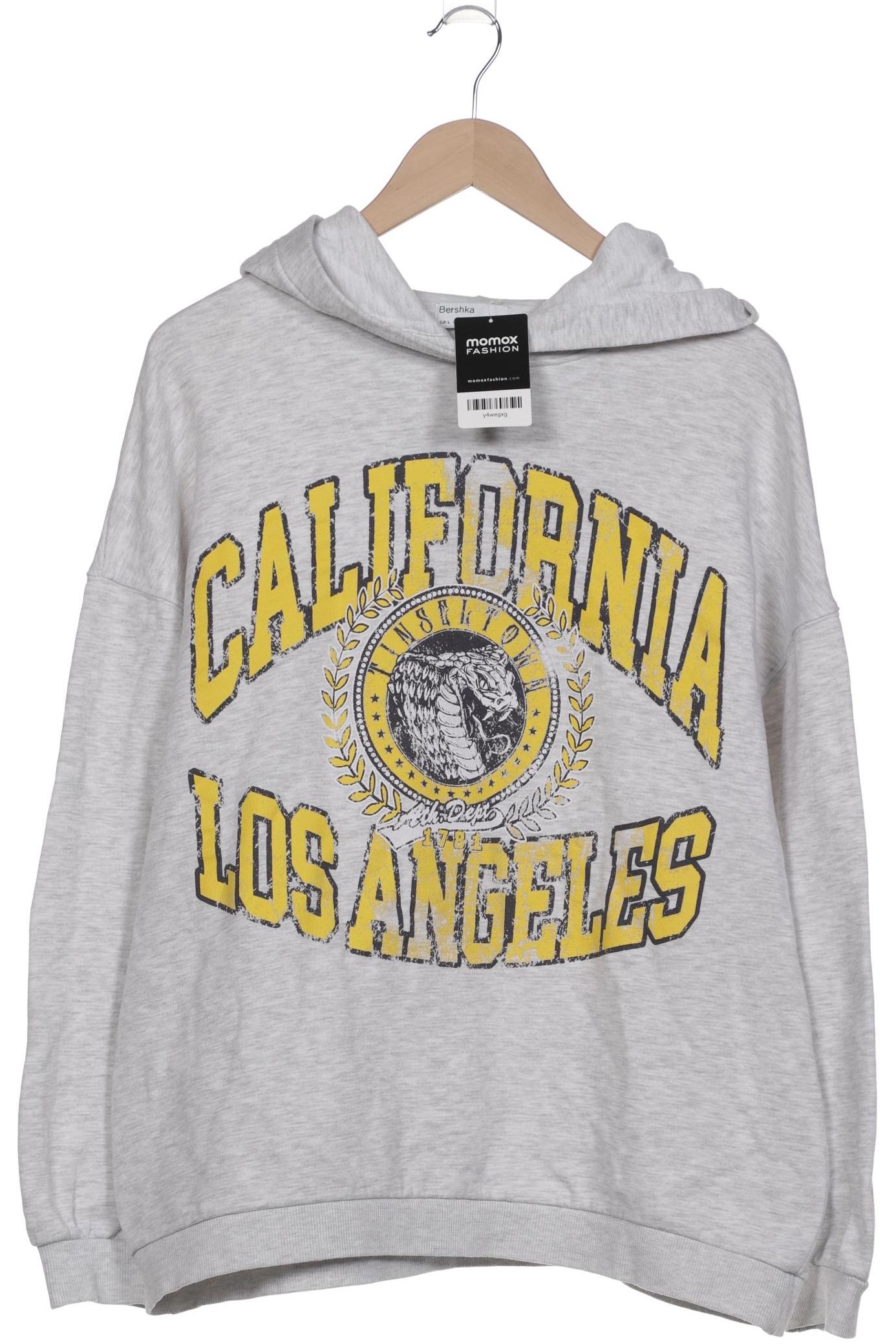 

bershka Damen Kapuzenpullover, grau, Gr. 42