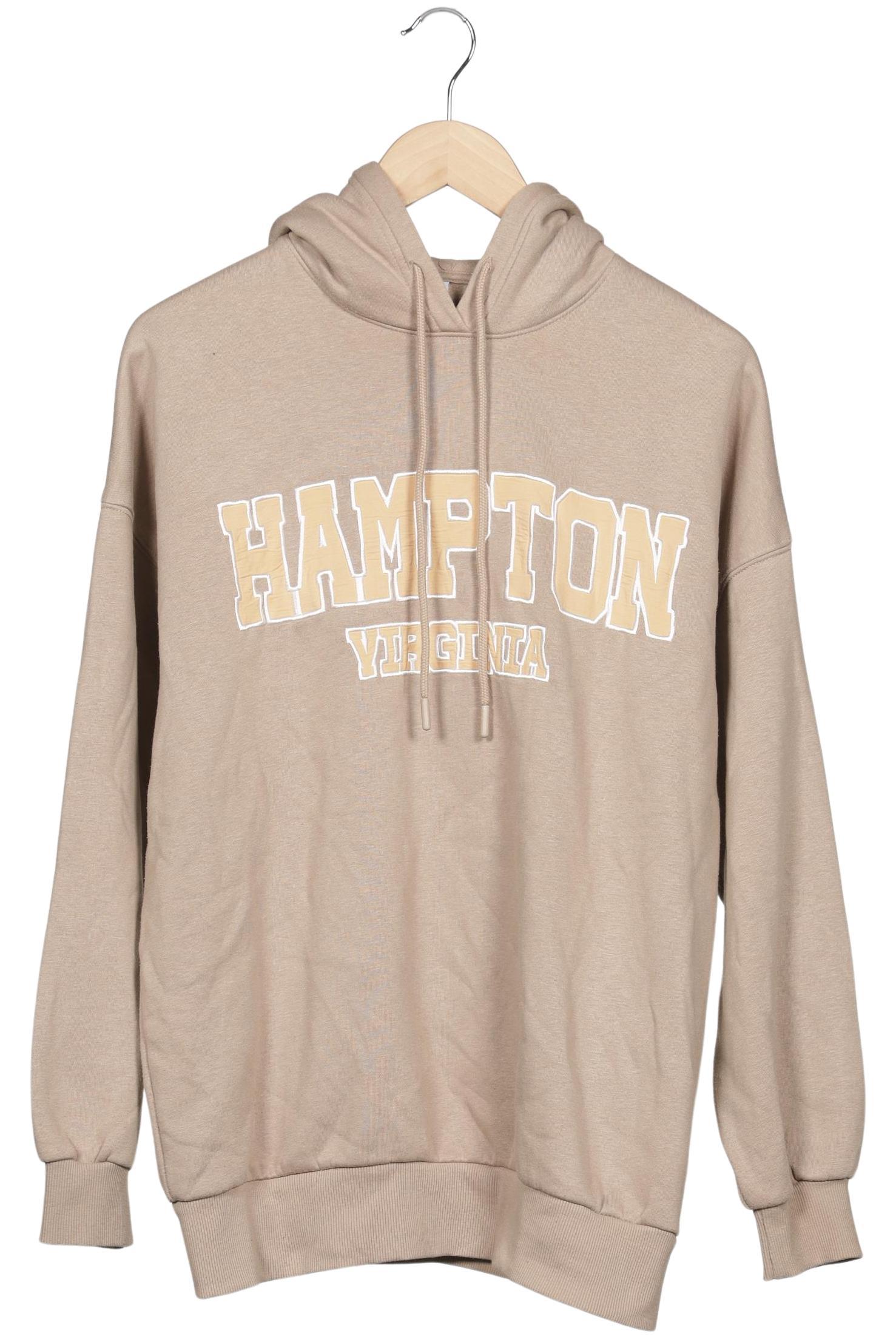 

bershka Damen Kapuzenpullover, beige, Gr. 34