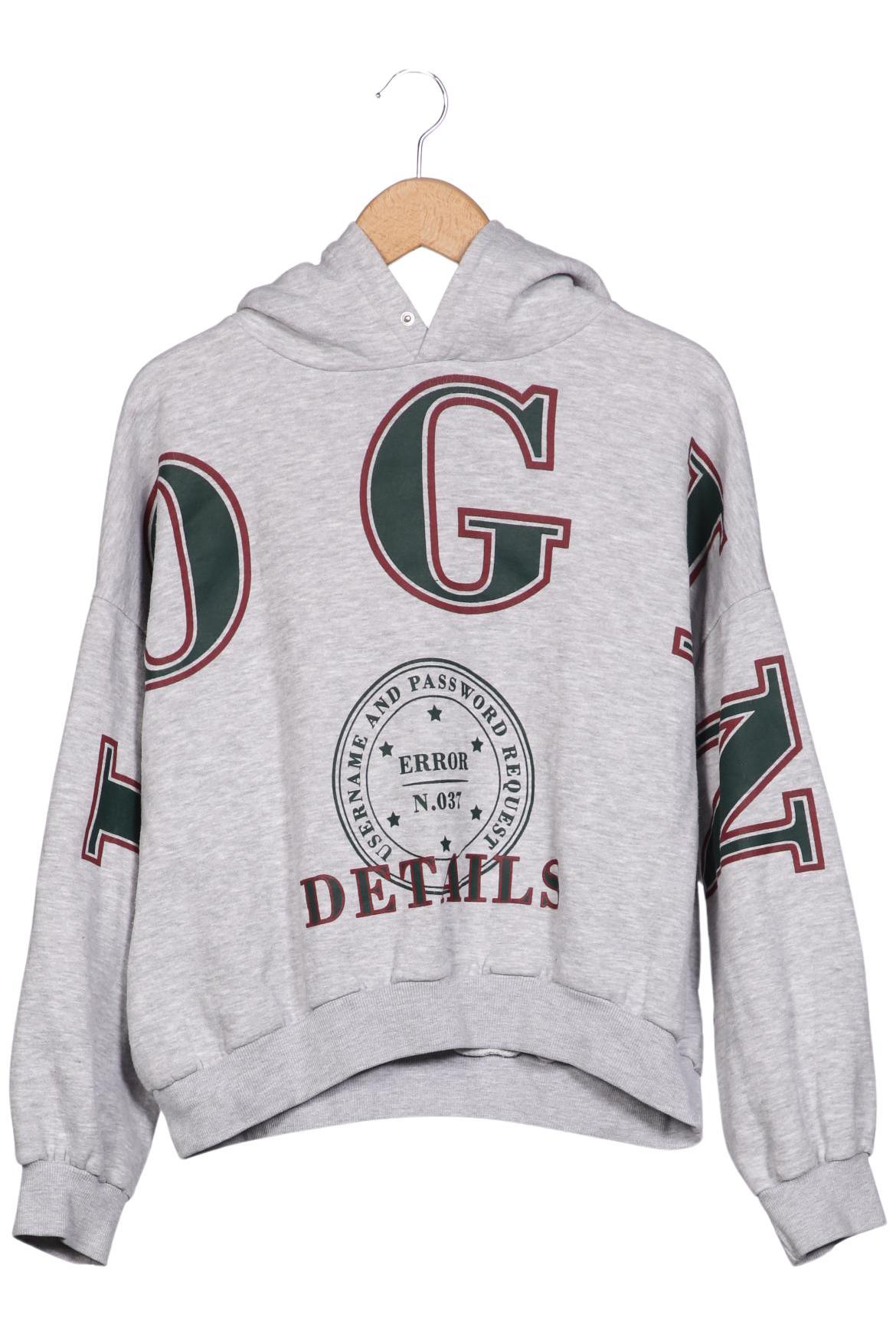 

bershka Damen Kapuzenpullover, grau, Gr. 36