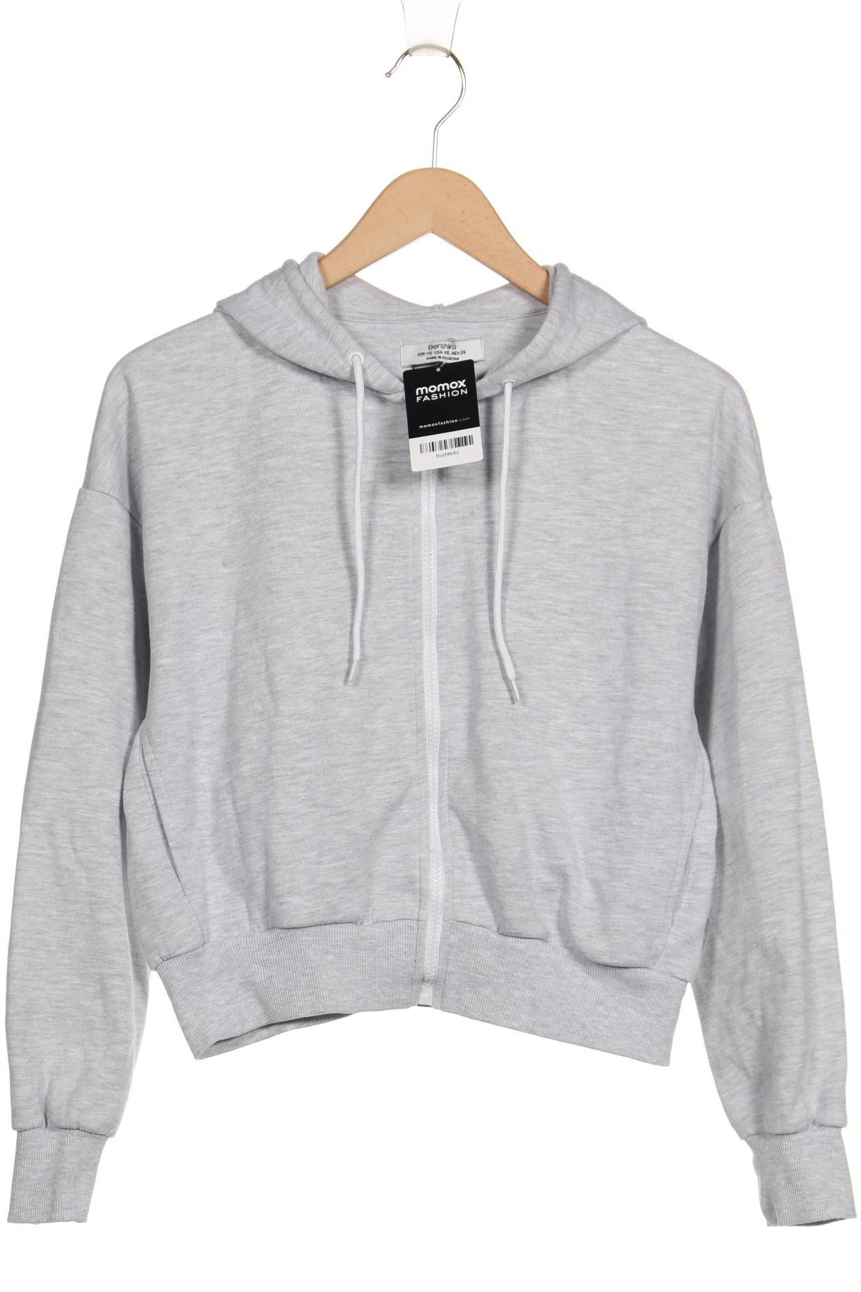

bershka Damen Kapuzenpullover, grau, Gr. 34