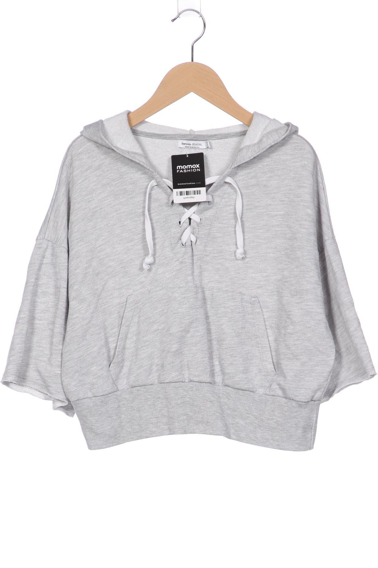 

bershka Damen Kapuzenpullover, grau, Gr. 36