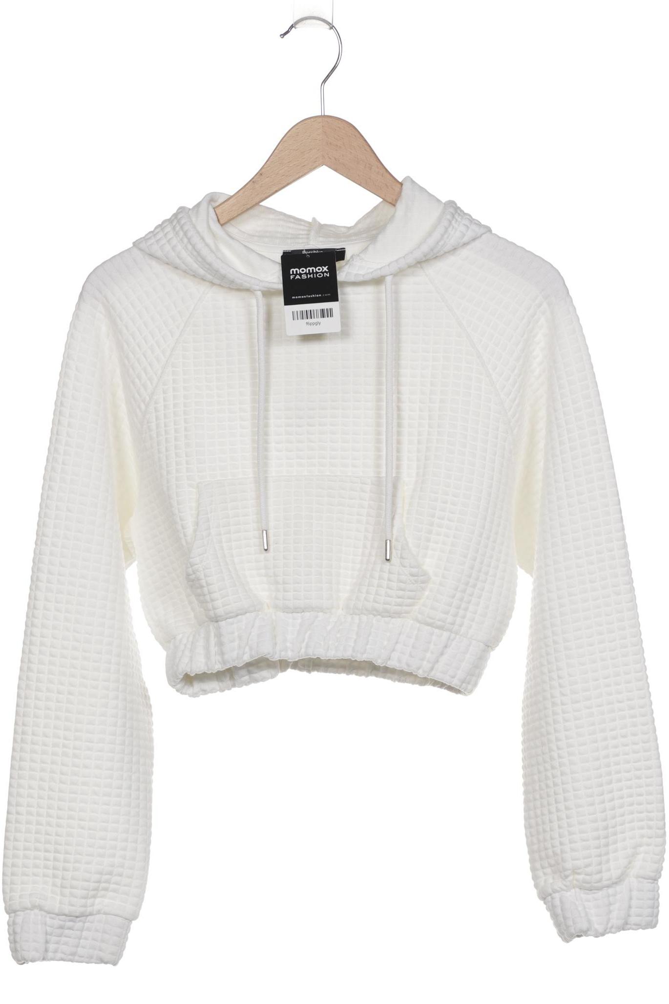 

bershka Damen Kapuzenpullover, weiß, Gr. 36