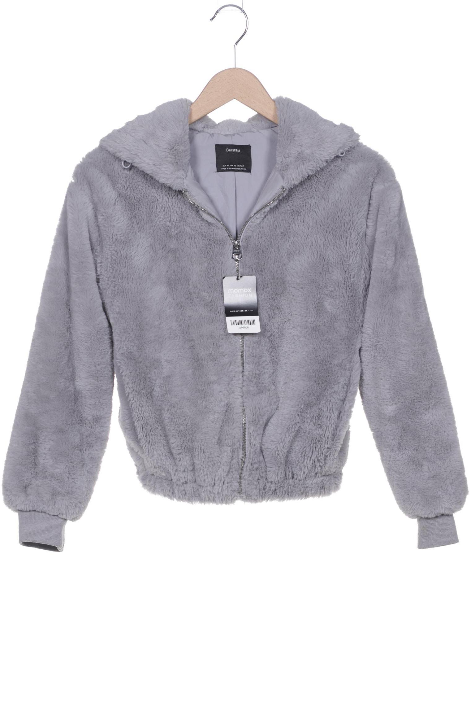 

bershka Damen Kapuzenpullover, grau, Gr. 34