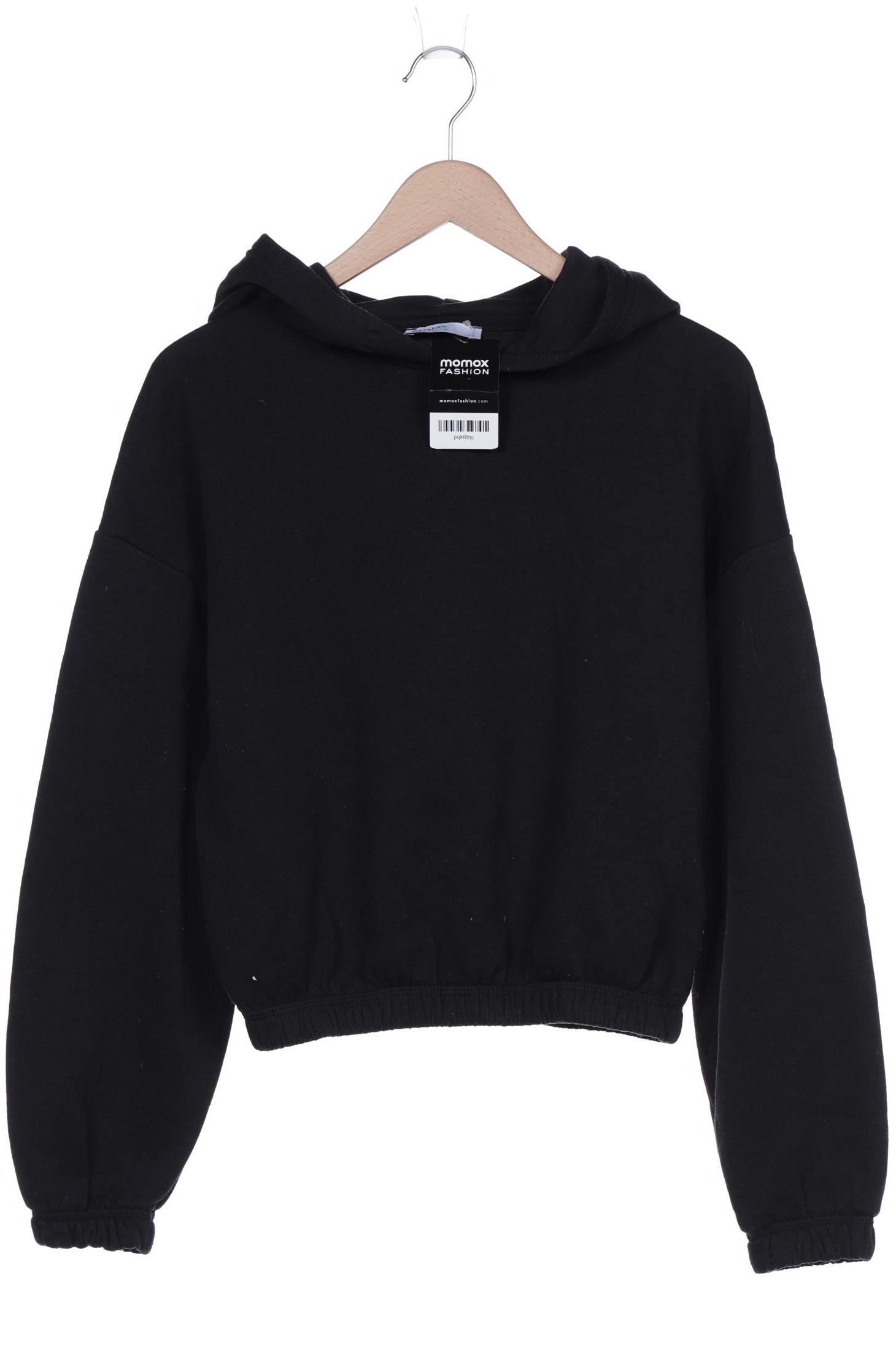 

bershka Damen Kapuzenpullover, schwarz